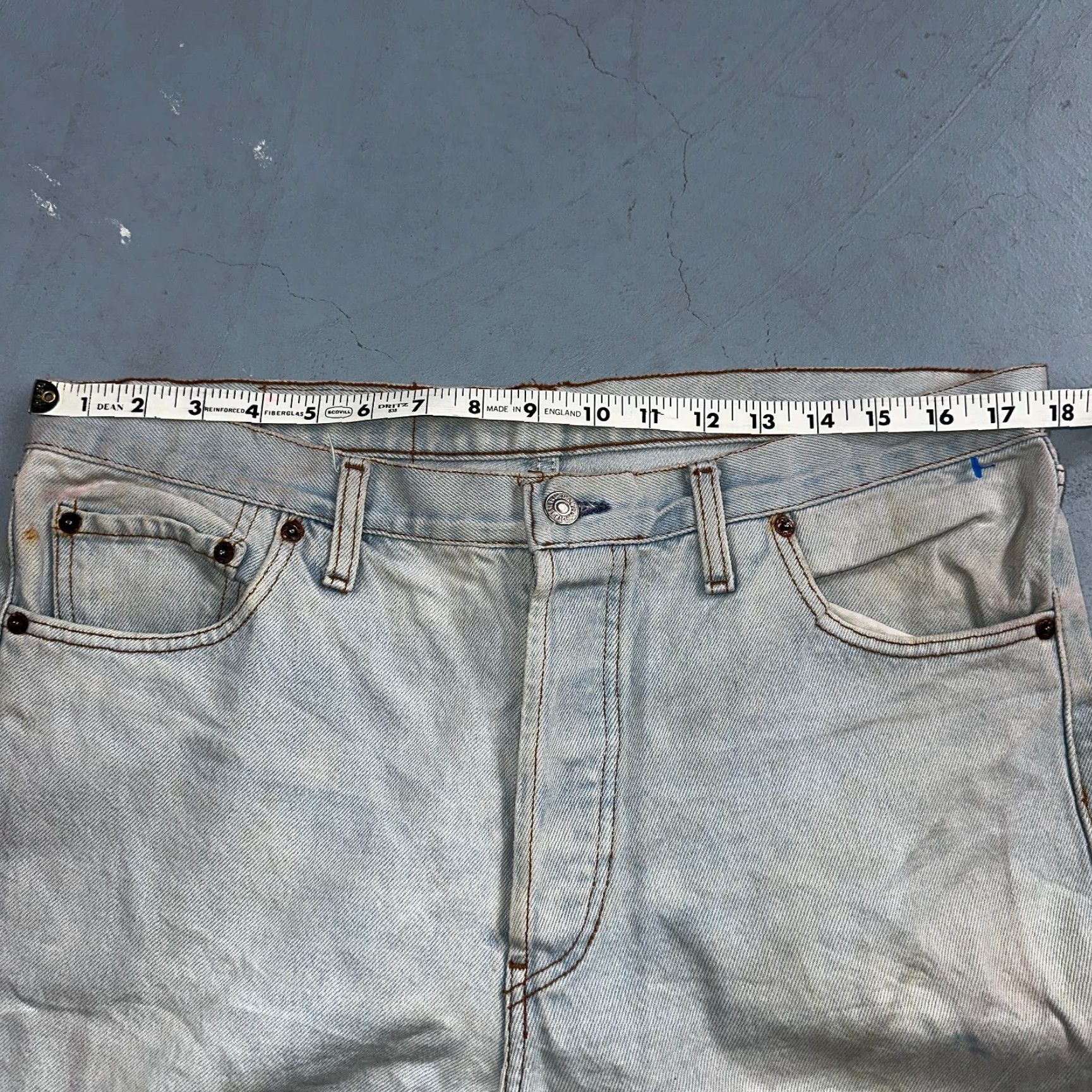 Levi's Levi's 501 Vintage 90s Europe Straight Leg Jeans Light Wash 38x36 Men Blue Denim Cotton Regular Jeans 501 Series 90s Mens Size US 38 / EU 54 - 7 Thumbnail