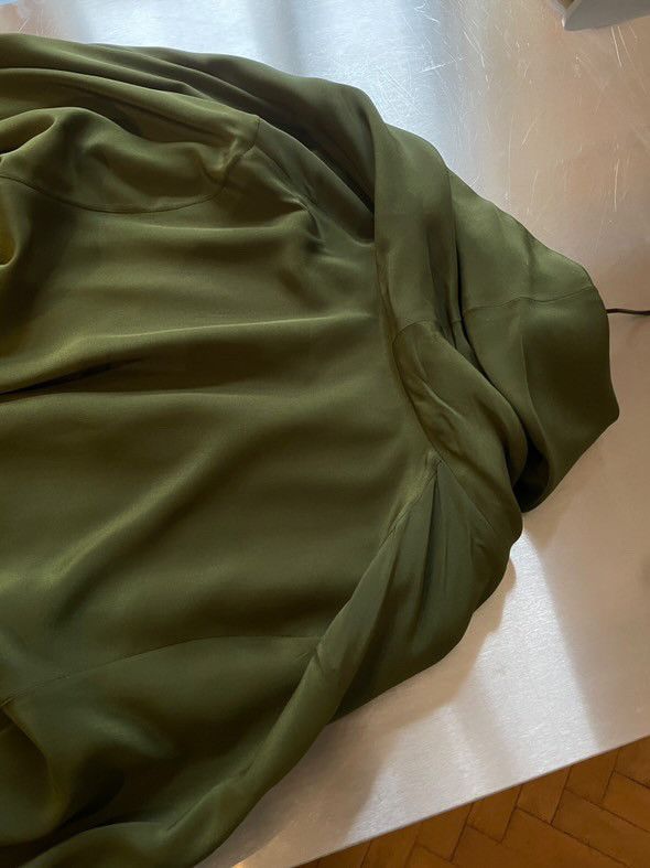 Haider Ackermann Khaki Silk Drape Shirt Size US XS / EU 42 / 0 - 6 Thumbnail
