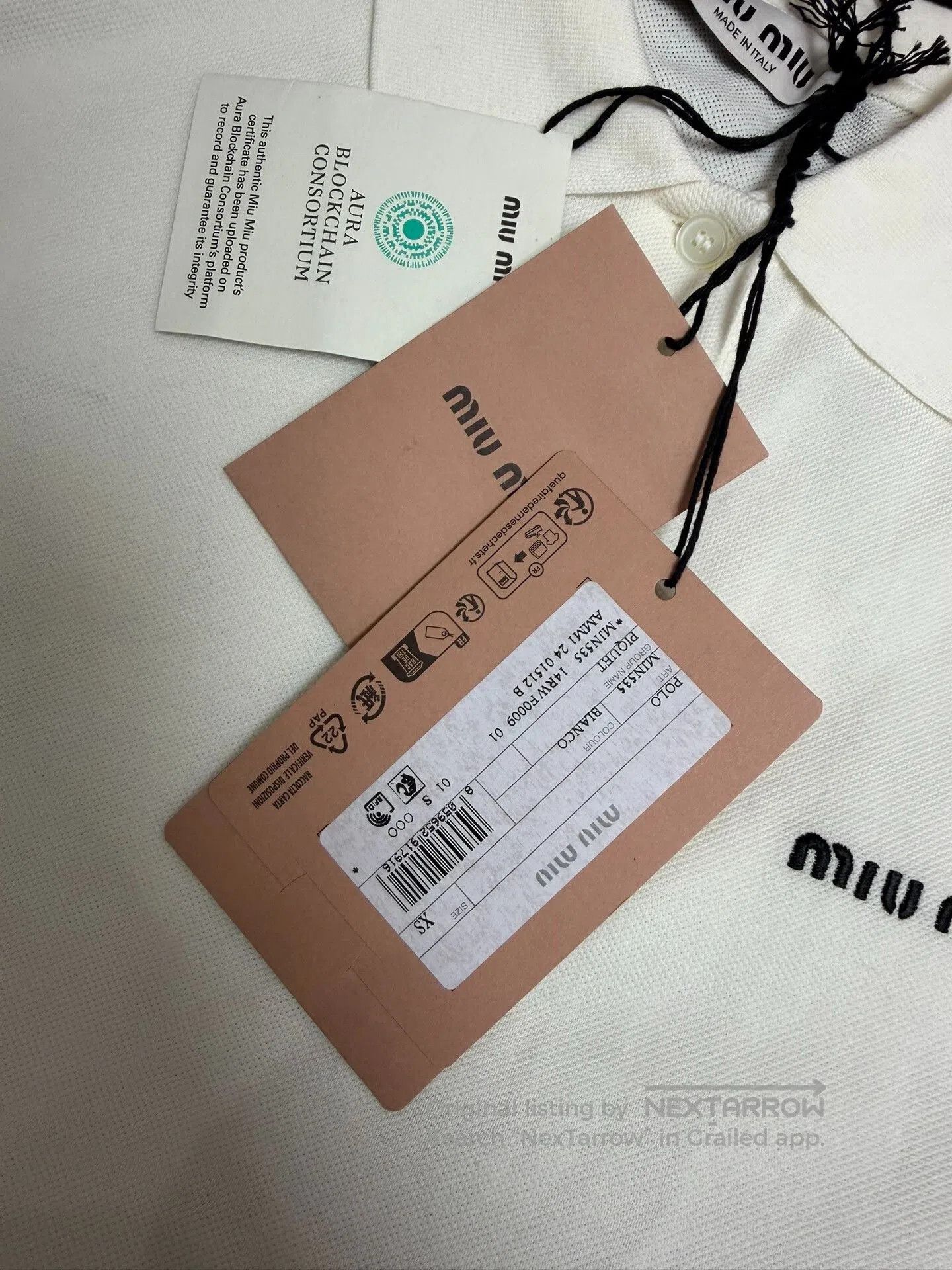 Miu Miu MIU MIU SS24 Logo Embroidered Polo Shirt. Size XS / US 0-2 / IT 36-38 - 4 Thumbnail