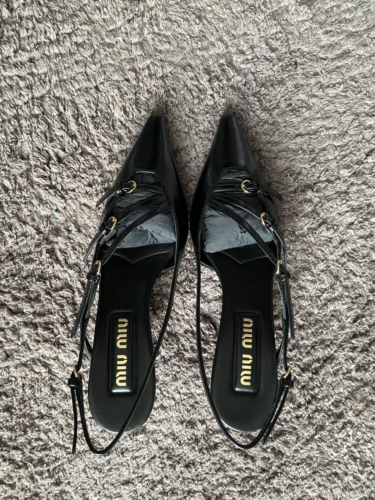 Miu Miu MiuMiu patent leather slingbacks heels Size US 7 / IT 37 - 1 Thumbnail