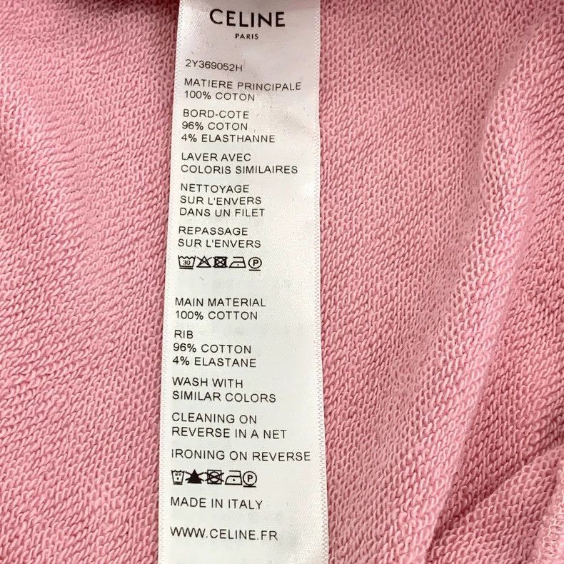 Celine Pink Celine Logo Hooded Sweatshirt Size US S / EU 44-46 / 1 - 8 Thumbnail