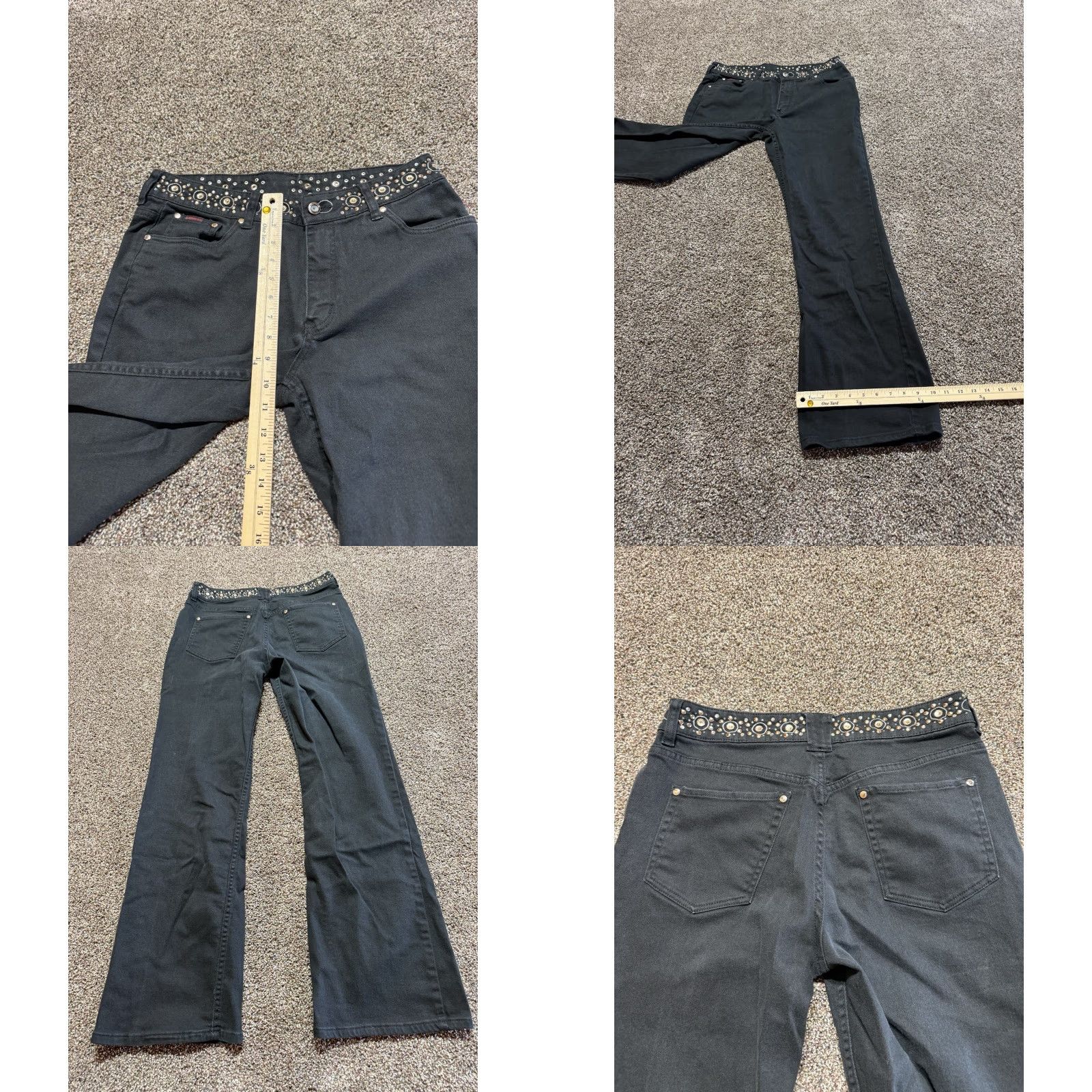 Vintage Lawman Jeans Women's Black Denim High Rise Bootcut Size 13 - 13 Denim Cotton Cowgirl Mom Style Boots Girls Mens? Size 34" / US 12 / IT 48 - 8 Thumbnail