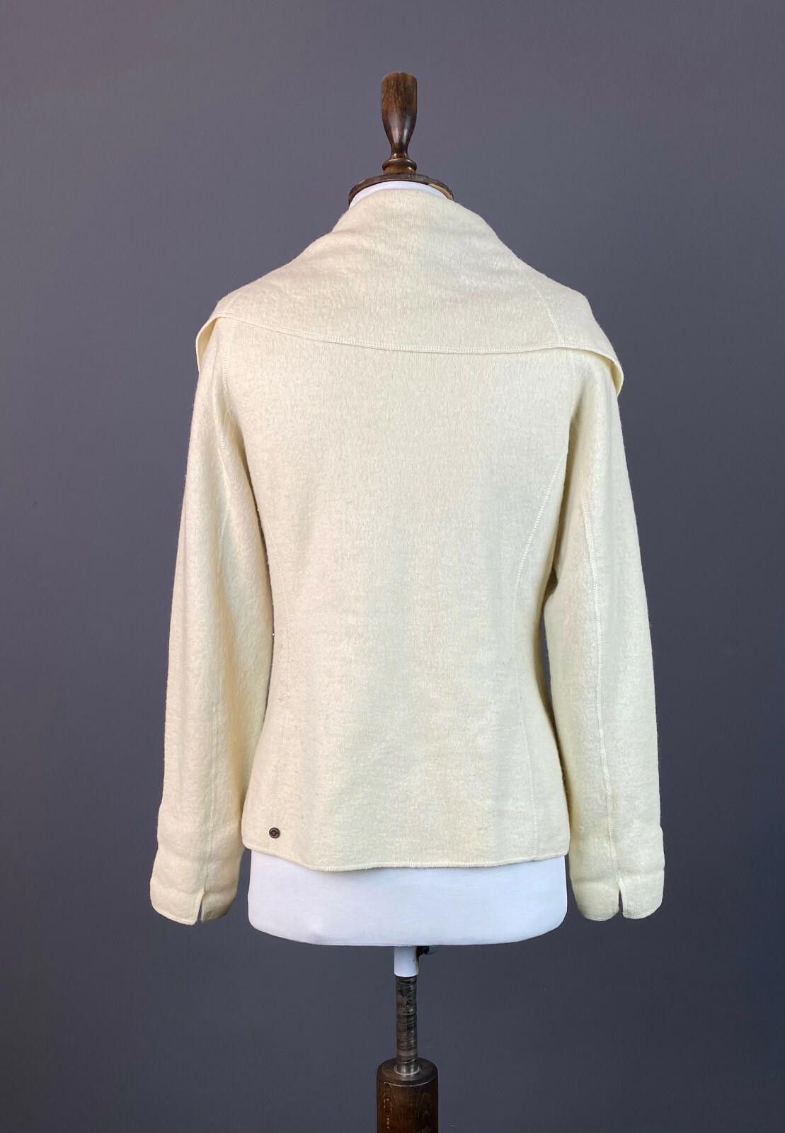 Designer Ischiko by Oska Beige Wool Acymetric Zip Up Jacket Size 10 Size L / US 10 / IT 46 - 5 Thumbnail
