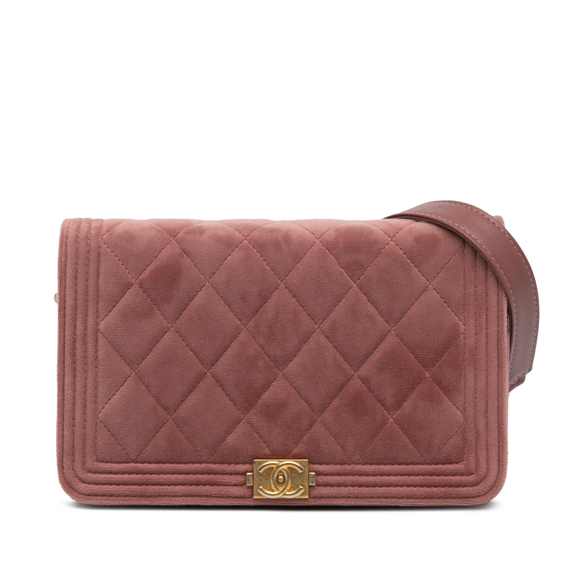 Chanel Chanel Velvet Boy Wallet On Chain Pink Size ONE SIZE - 1 Thumbnail