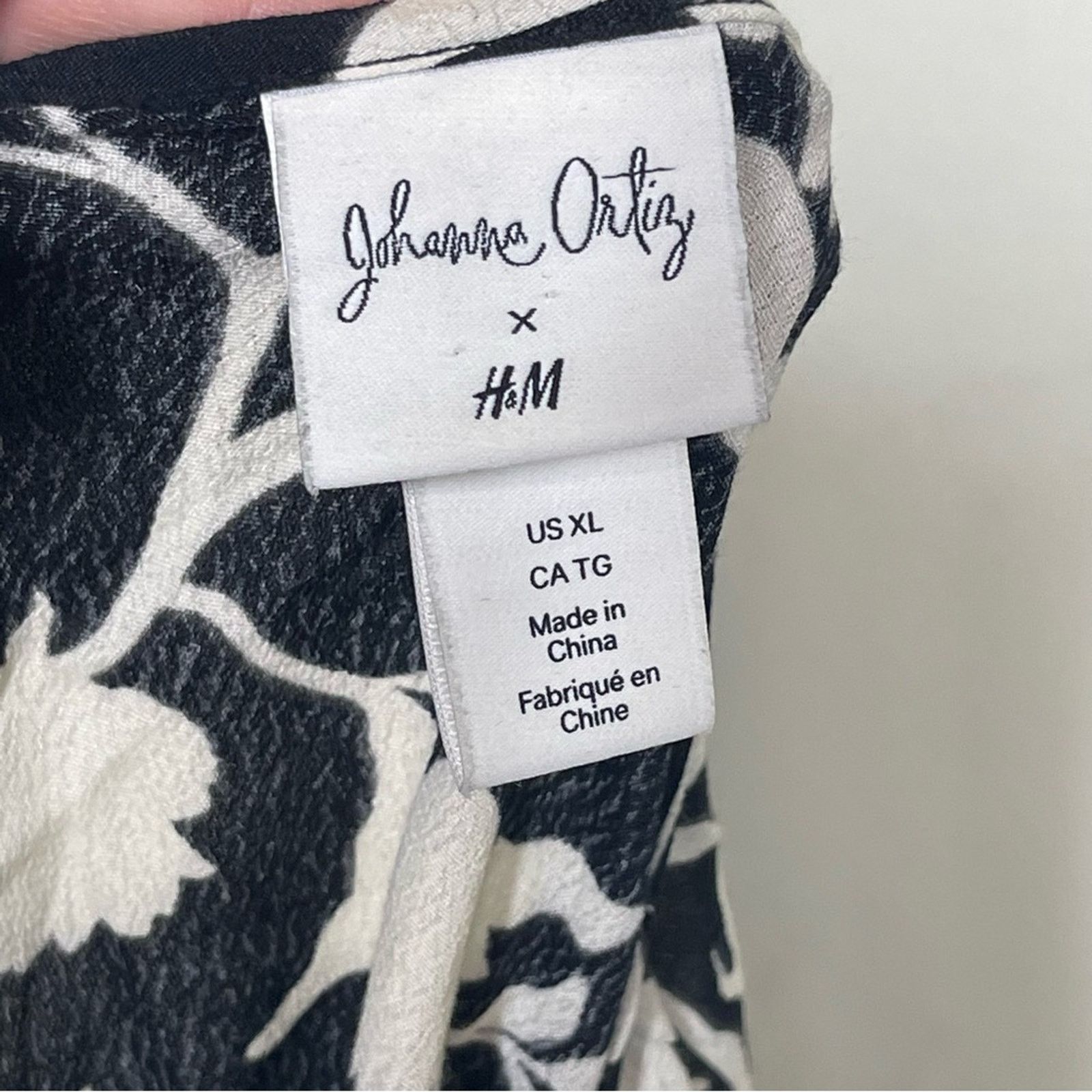 Other JOHANNA ORTIZ H&M BLACK & WHITE ORCHID FLORAL WRAP DRESS Size XL / US 12-14 / IT 48-50 - 3 Thumbnail