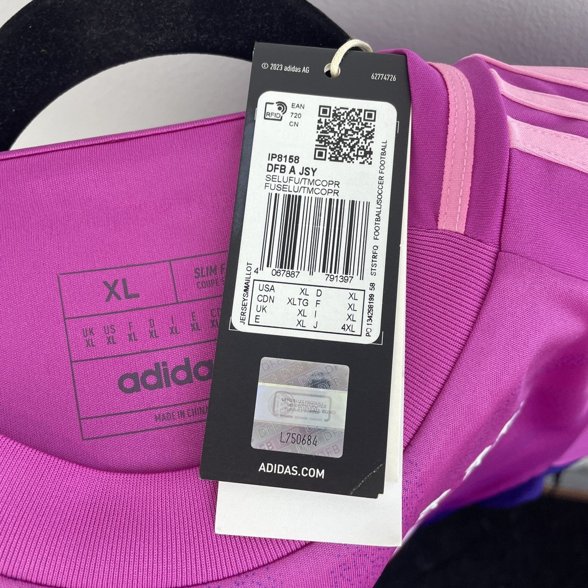Adidas Germany Jonathan Tah Adidas Pink Jersey Euro 2024 size XL Size US XL / EU 56 / 4 - 6 Thumbnail
