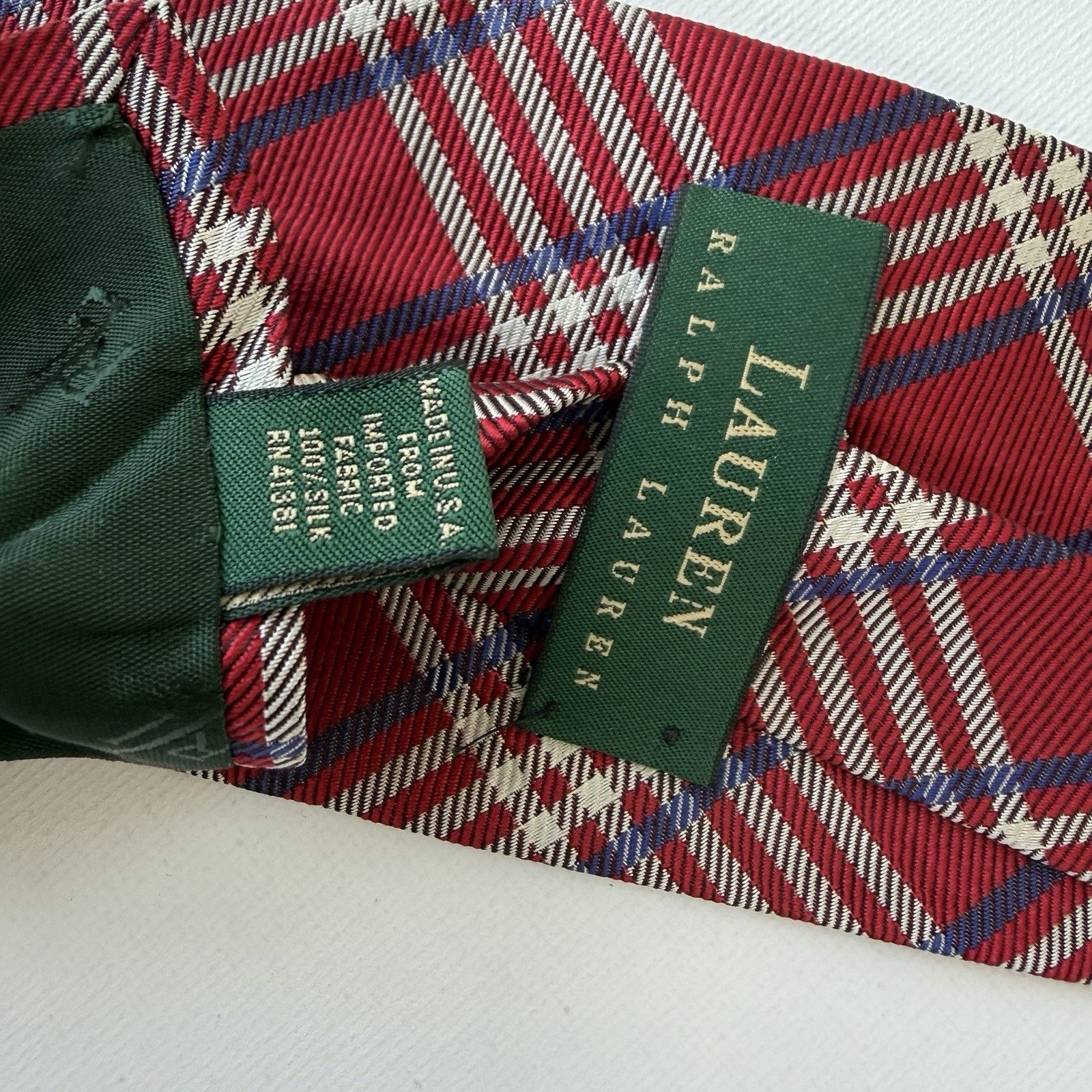Lauren Ralph Lauren Lauren Ralph Lauren Red Holiday Tartan Silk Tie 90s Vintage Size ONE SIZE - 5 Thumbnail