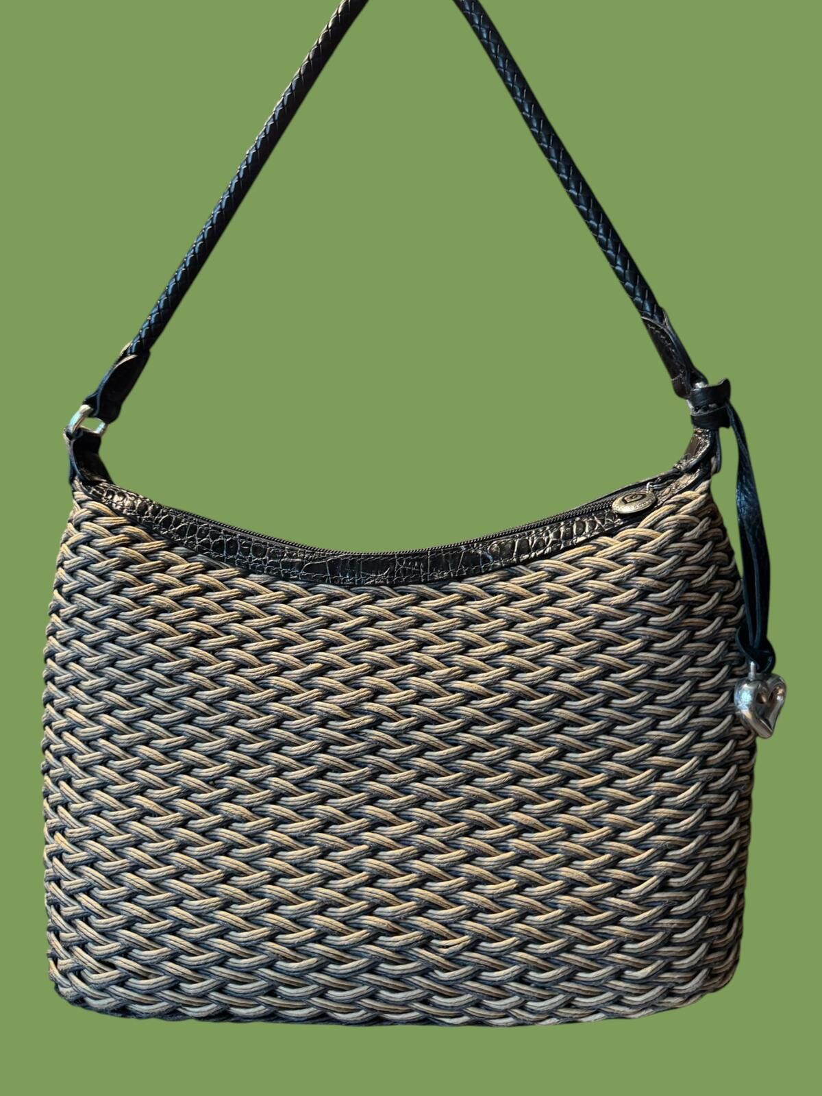 Brighton Brighton Woven Shoulder Bag with Black Faux Leather Accents Size ONE SIZE - 2 Thumbnail