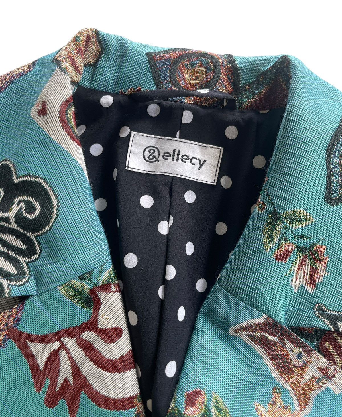 Japanese Brand Ellecy Printed Double Collar Biker Jacket Size US M / EU 48-50 / 2 - 11 Thumbnail