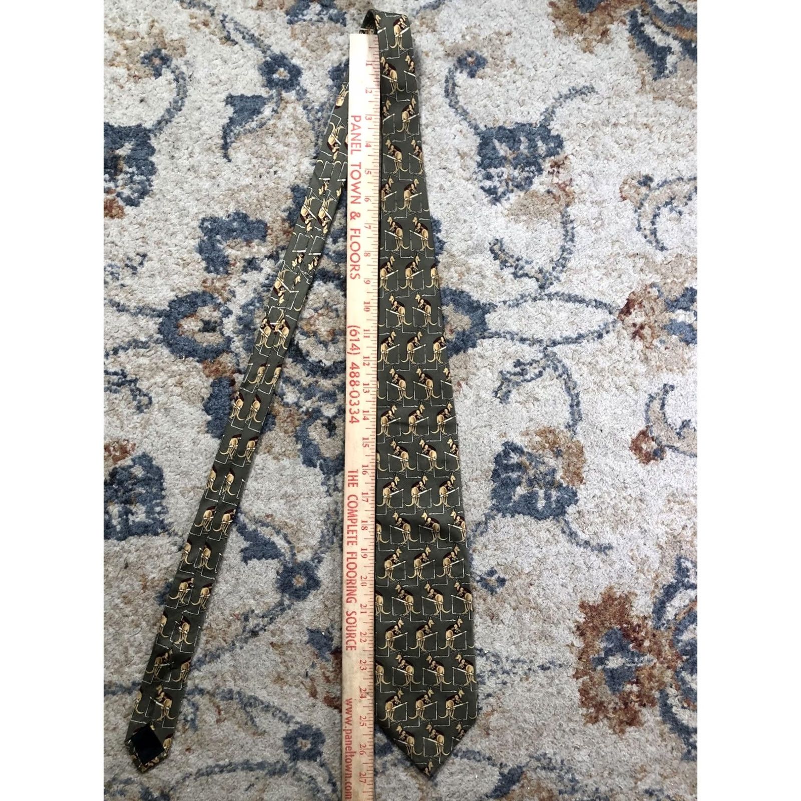 Brooks Brothers Brooks Brothers Tie Mens One Size Green Kangaroo Hurdles All Silk Made USA Track Size ONE SIZE - 4 Thumbnail