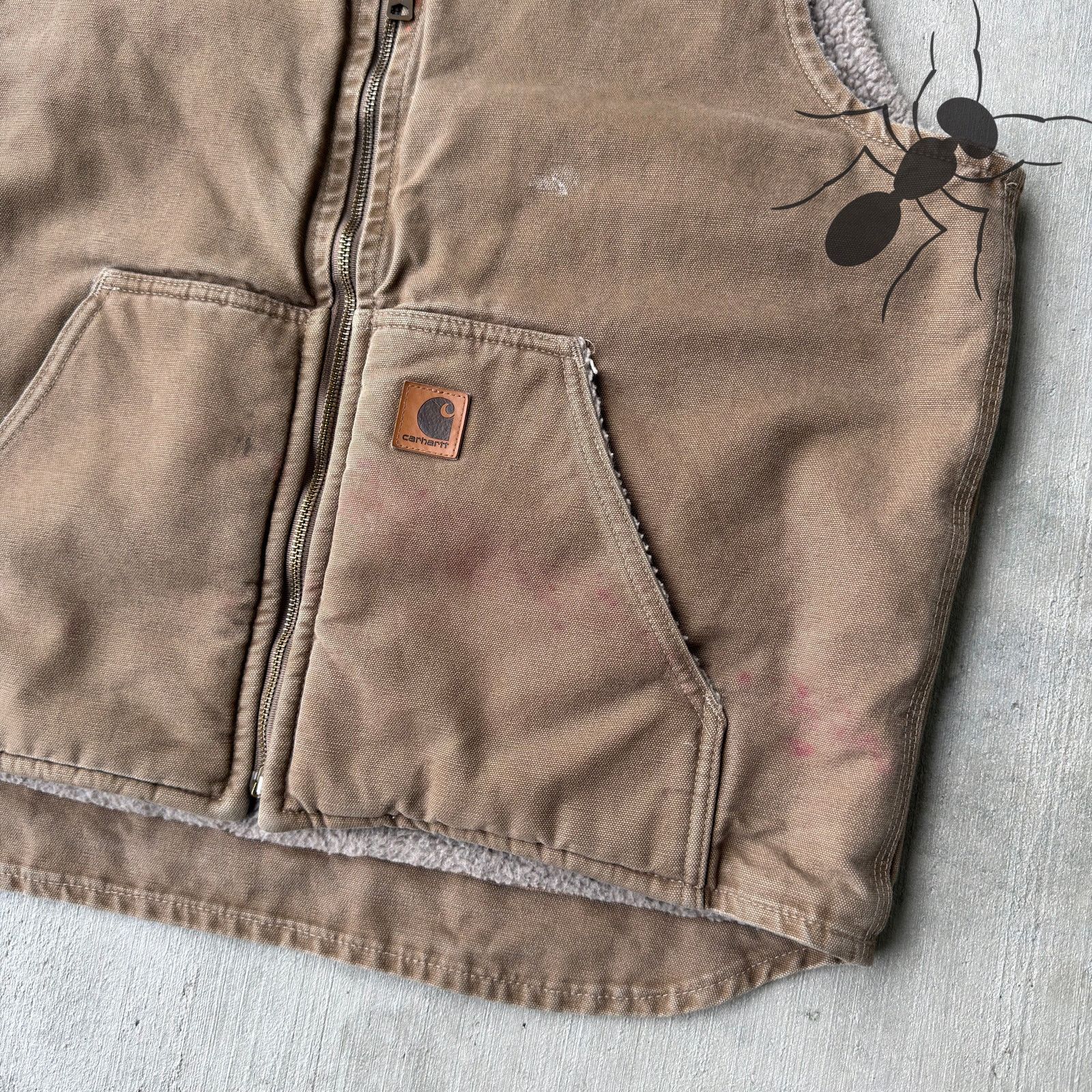 Carhartt × Vintage Carhartt V26 FRB sherpa lined brown work wear vest Size US L / EU 52-54 / 3 - 2 Thumbnail