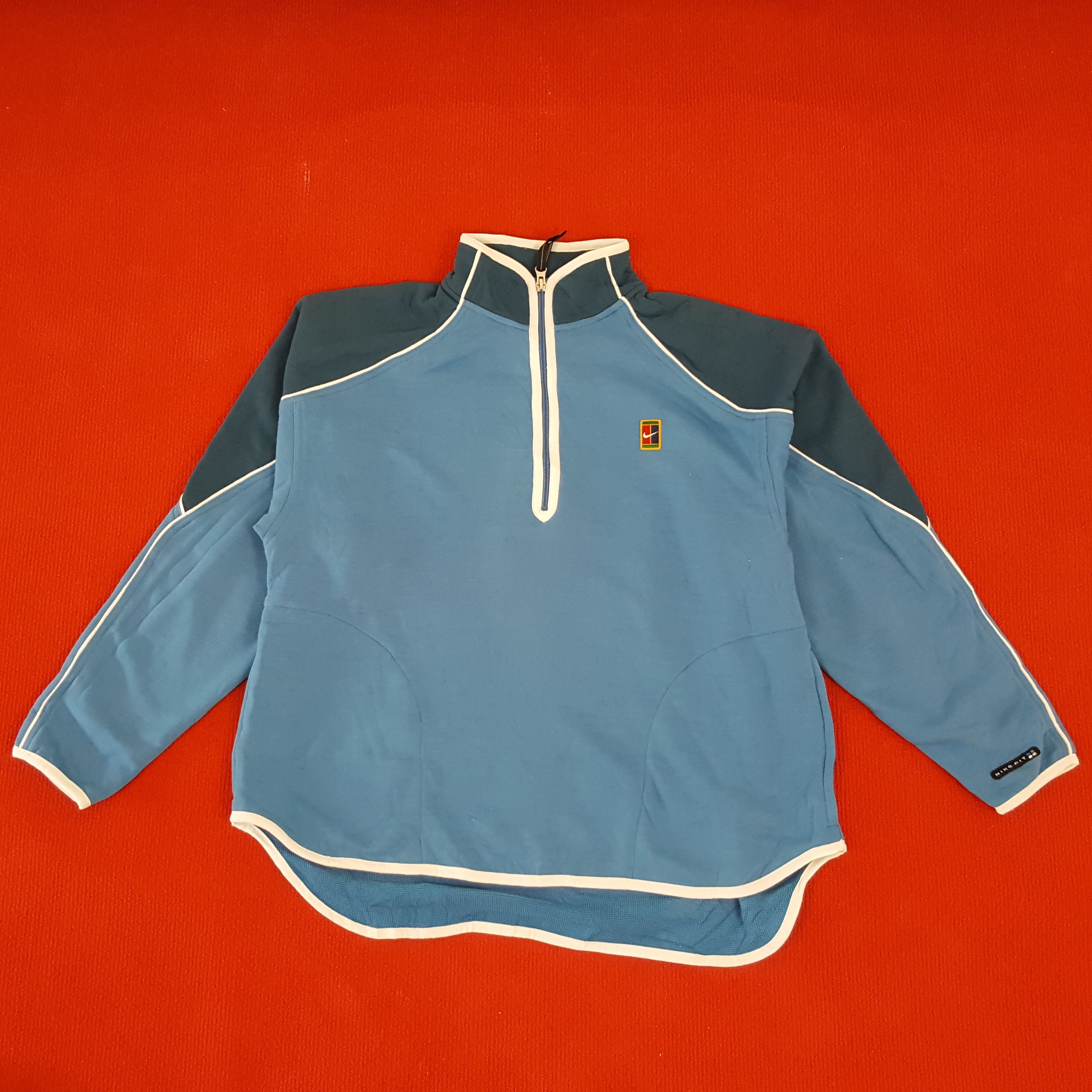 Nike × Vintage Nike Court Half Zipper Sweater Nice Design Size US M / EU 48-50 / 2 - 1 Thumbnail