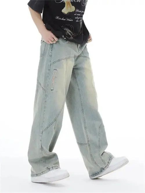 Japanese Brand × Jean Topstitched Seam Baggy Jeans Men Size US 31 - 3 Thumbnail