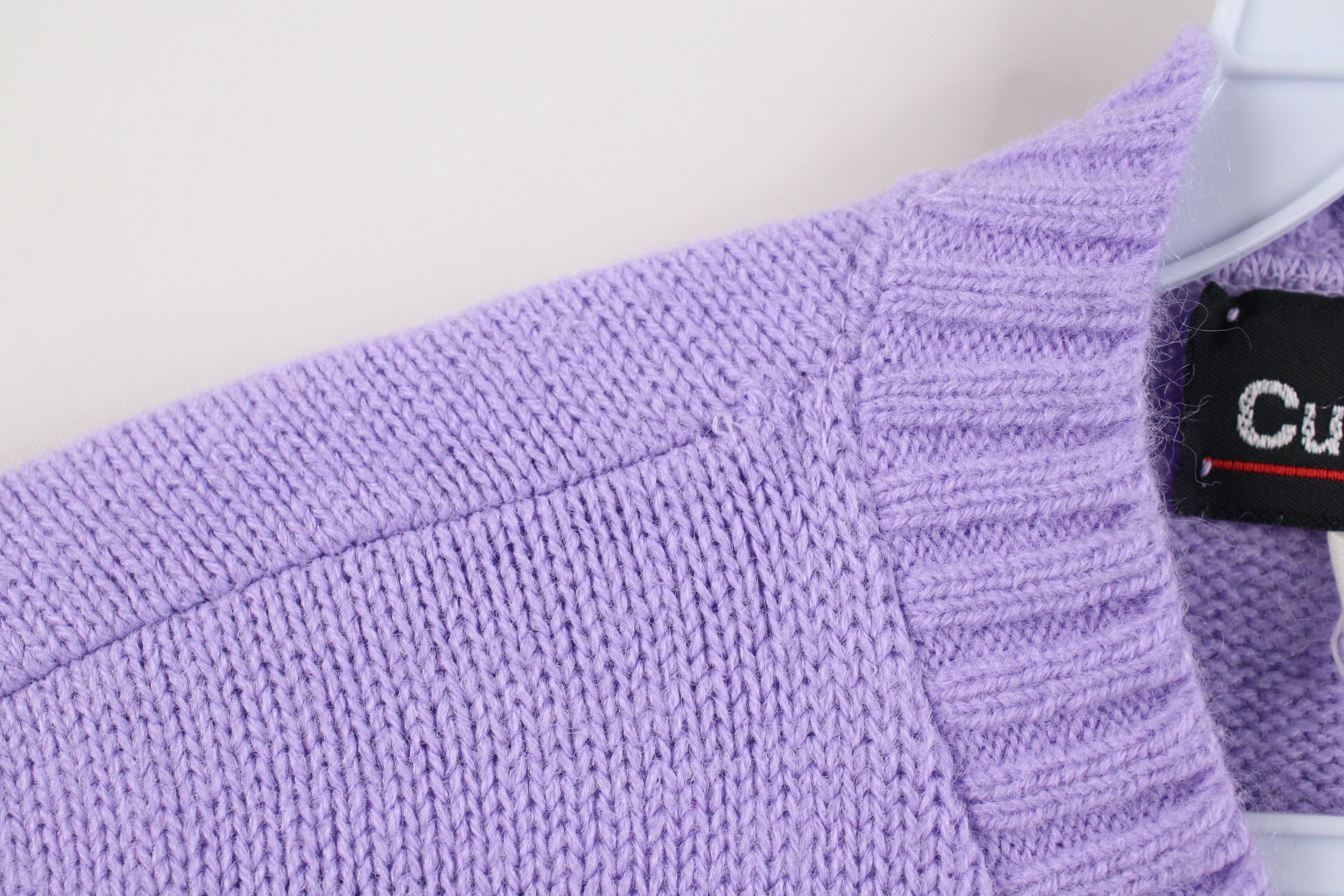 Vintage Vintage 90s Streetwear Ribbed Knit Sweater Lilac Purple Size M / US 6-8 / IT 42-44 - 7 Thumbnail