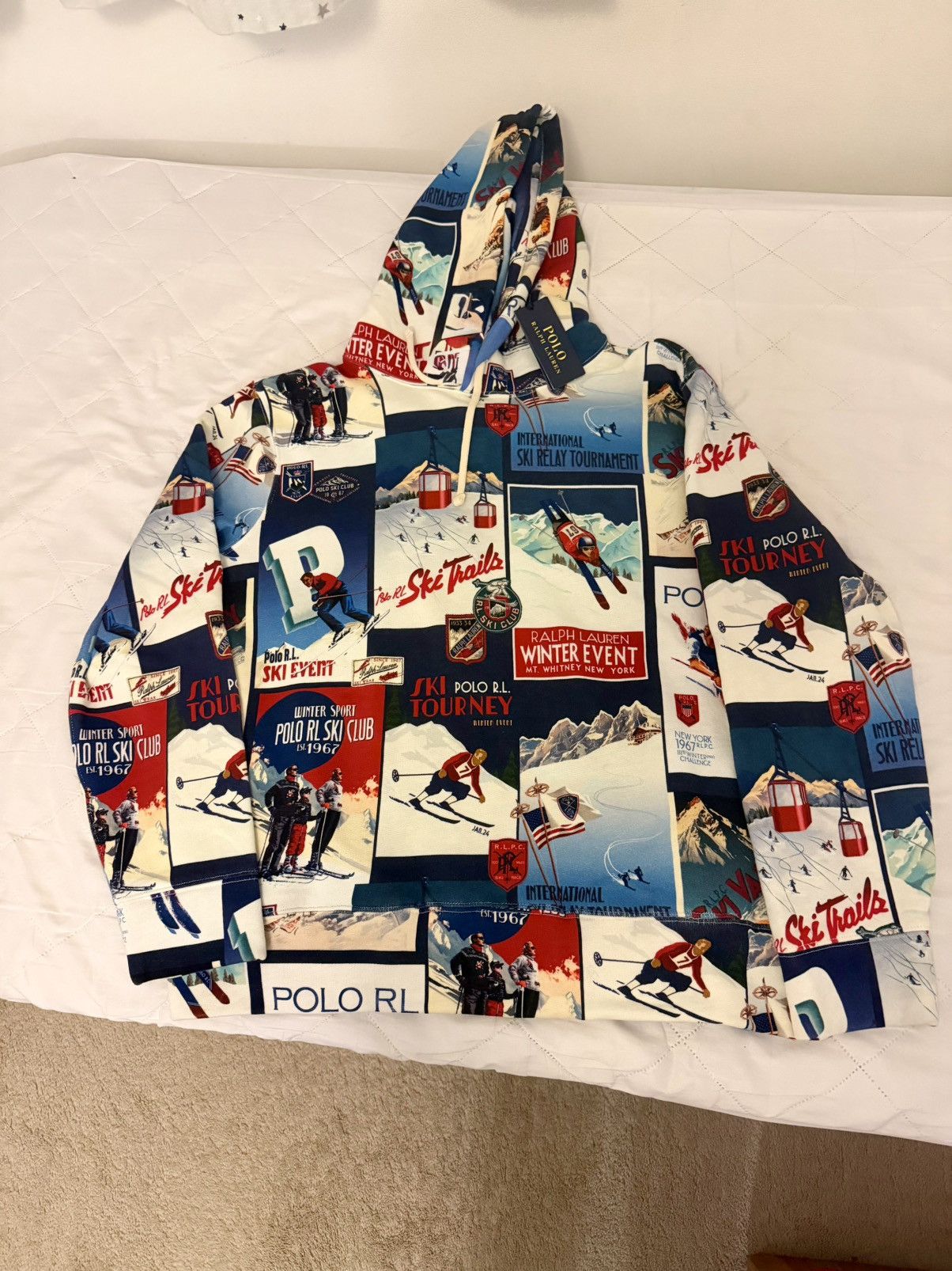 Polo Ralph Lauren Polo Ralph Lauren Ski-Patchwork Fleece Hoodie Medium Size US M / EU 48-50 / 2 - 2 Thumbnail