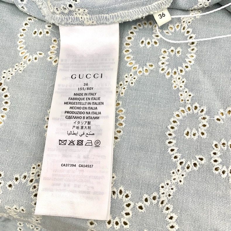 Gucci Gucci Light blue lace logo jacquad full-print long-sleeved Size XS / US 0-2 / IT 36-38 - 6 Thumbnail