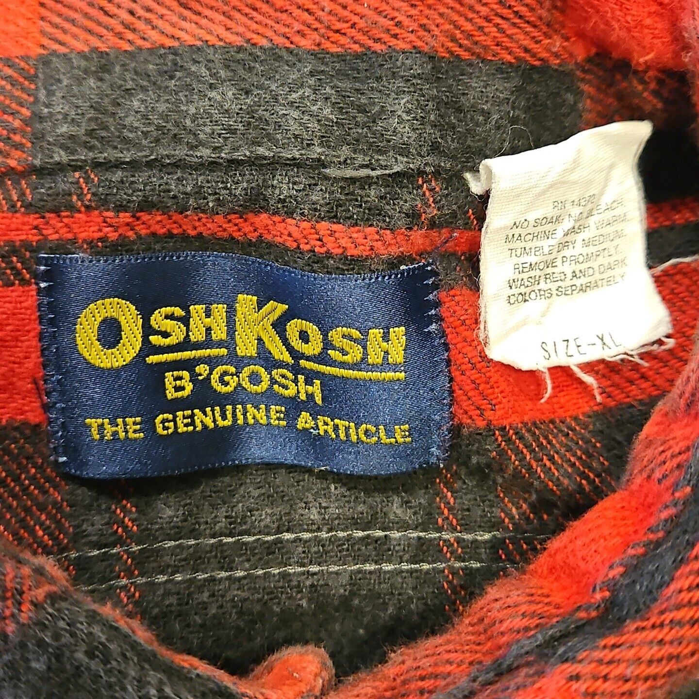 Oshkosh Vtg OshKosh B'gosh Flannel Shirt Mens XL Red Buffalo Plaid G Size US XL / EU 56 / 4 - 8 Thumbnail