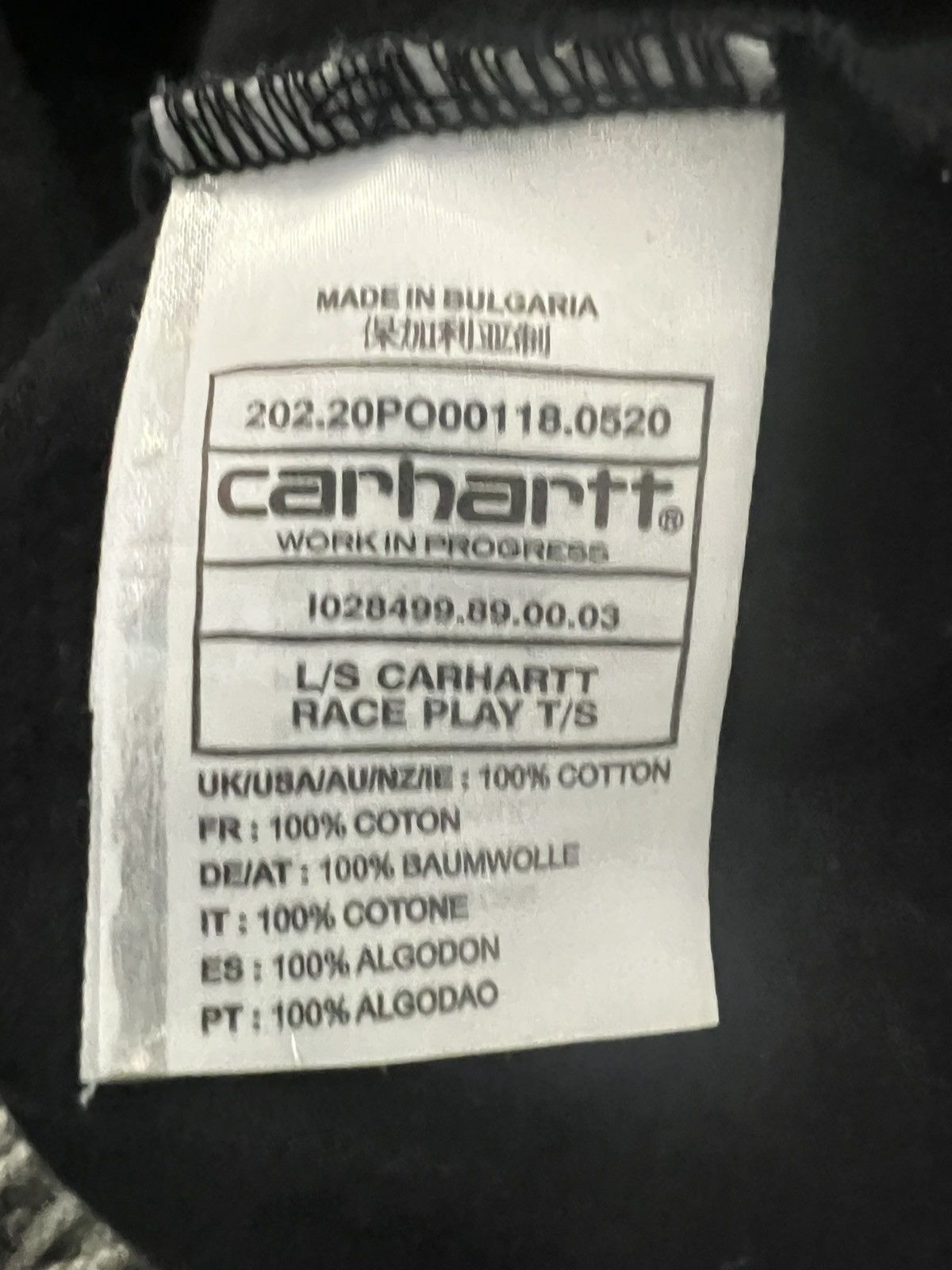 Carhartt Wip CARHARTT WIP LS RACE PLAY T-SHIRT Size US L / EU 52-54 / 3 - 7 Thumbnail