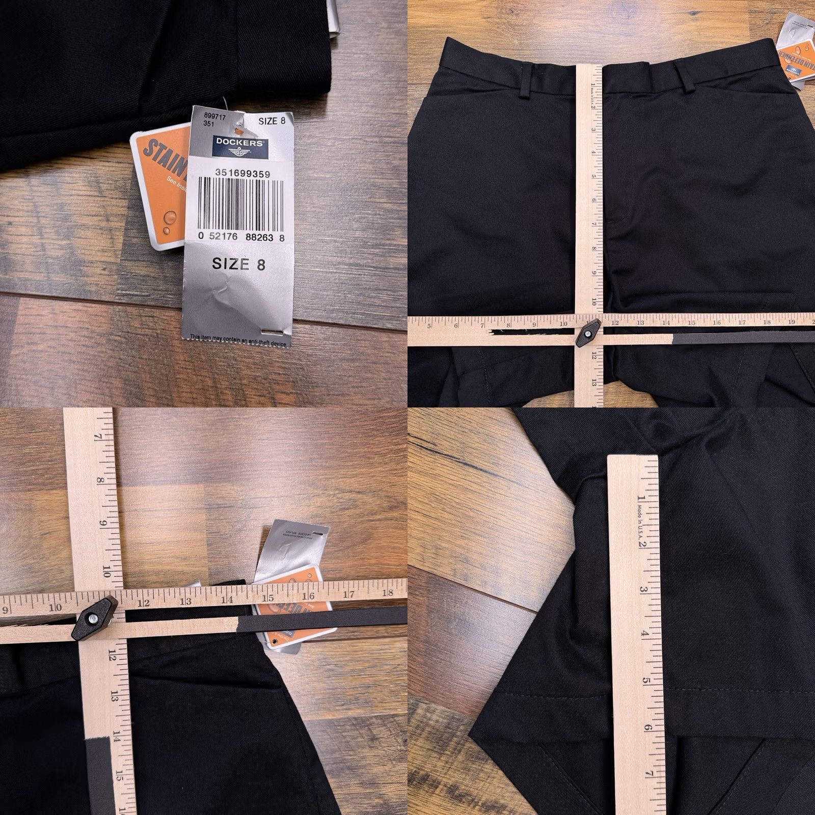 Dockers VINTAGE Dockers Womens 8 Black Go Khaki Shorts High Rise Stretch Chino Casual 6in Inseam Regular Size 30" / US 8 / IT 44 - 8 Thumbnail