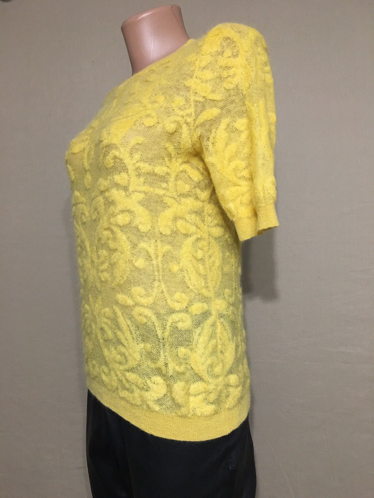Max Mara Max Mara Studio Womens Yellow Top Floral Design Size S Size S / US 4 / IT 40 - 3 Thumbnail