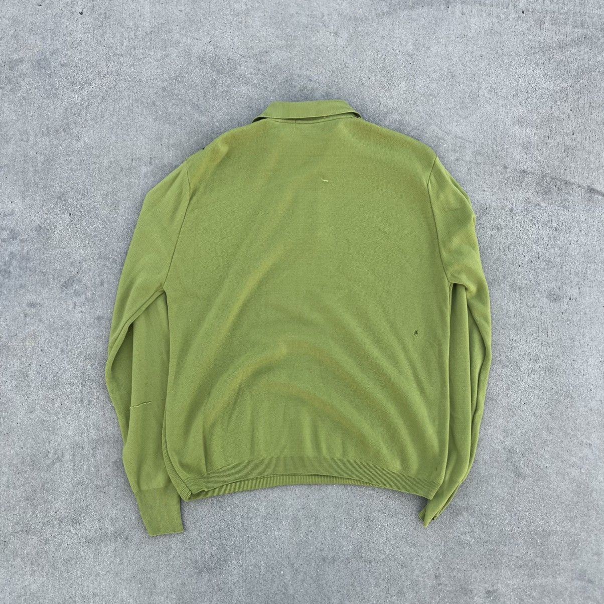 Vintage Vintage 1960s avocado green Sears Ban Lon striped polo shirt Size US M / EU 48-50 / 2 - 5 Thumbnail