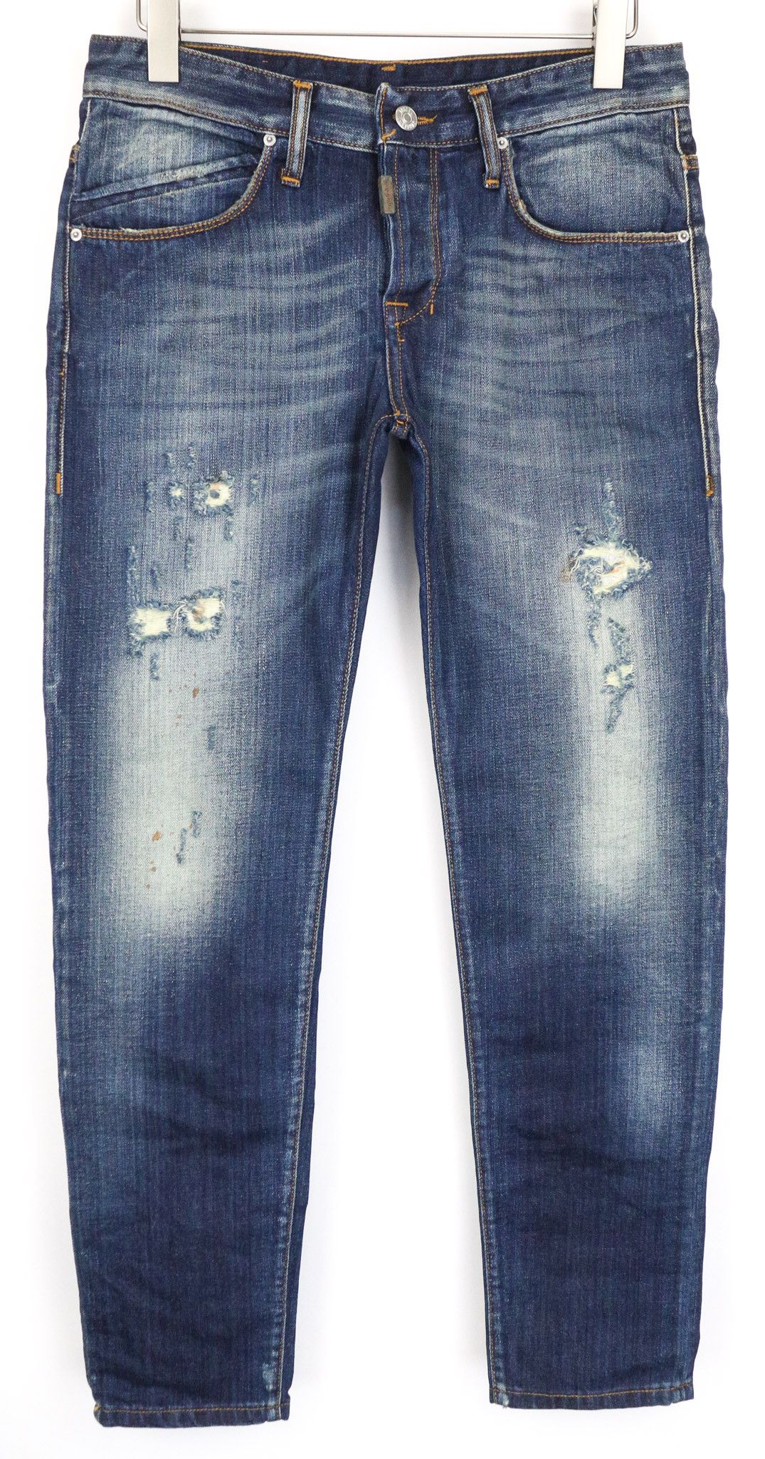 Takeshy Kurosawa W32 Blue Cotton Distressed Jeans 76269 Size US 32 / EU 48 - 1 Thumbnail