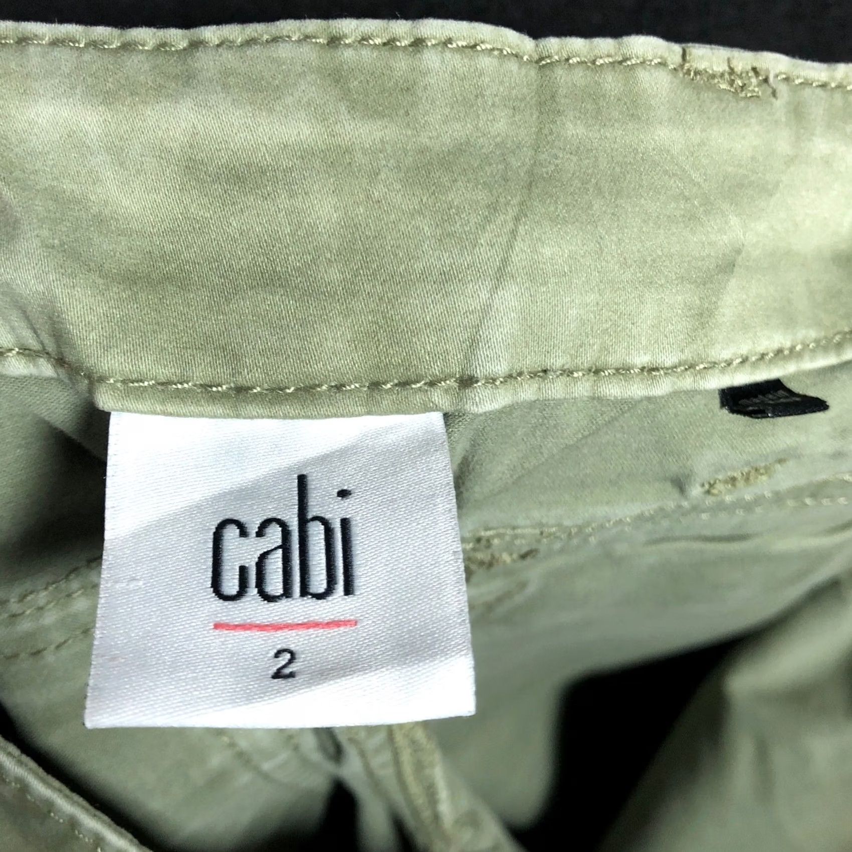 Vintage CAbi Womens Pants Green Low Rise Tapered Ankle Zip Cotton Blend Stretch 2 Size 26" / US 2 / IT 38 - 4 Thumbnail