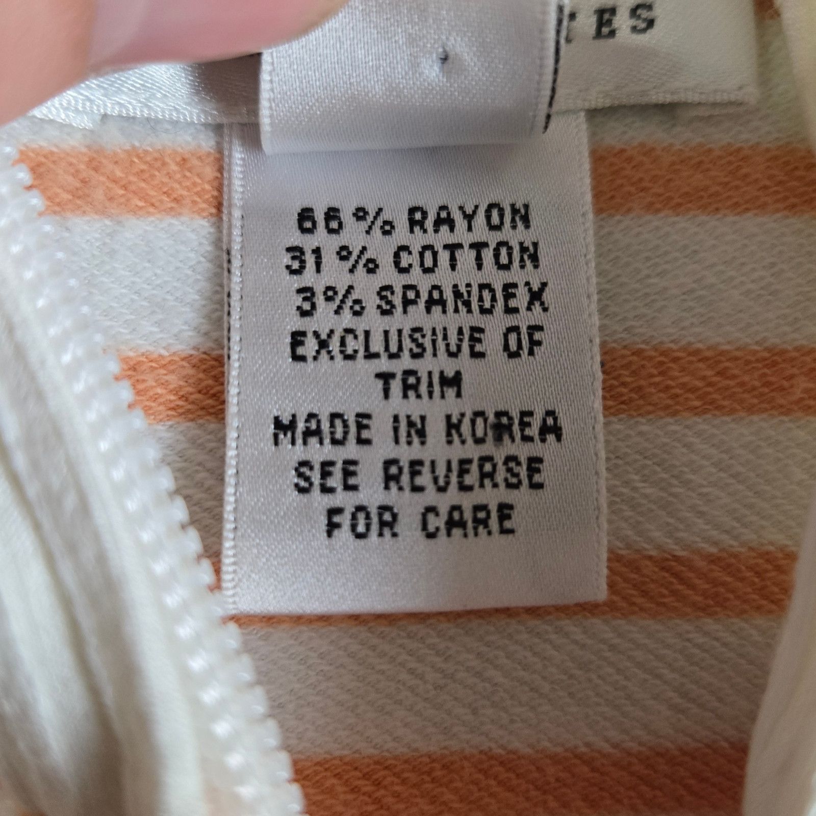 Vintage Vintage Peach Striped Full Zip Sweater Size 1X Size XL / US 12-14 / IT 48-50 - 6 Thumbnail