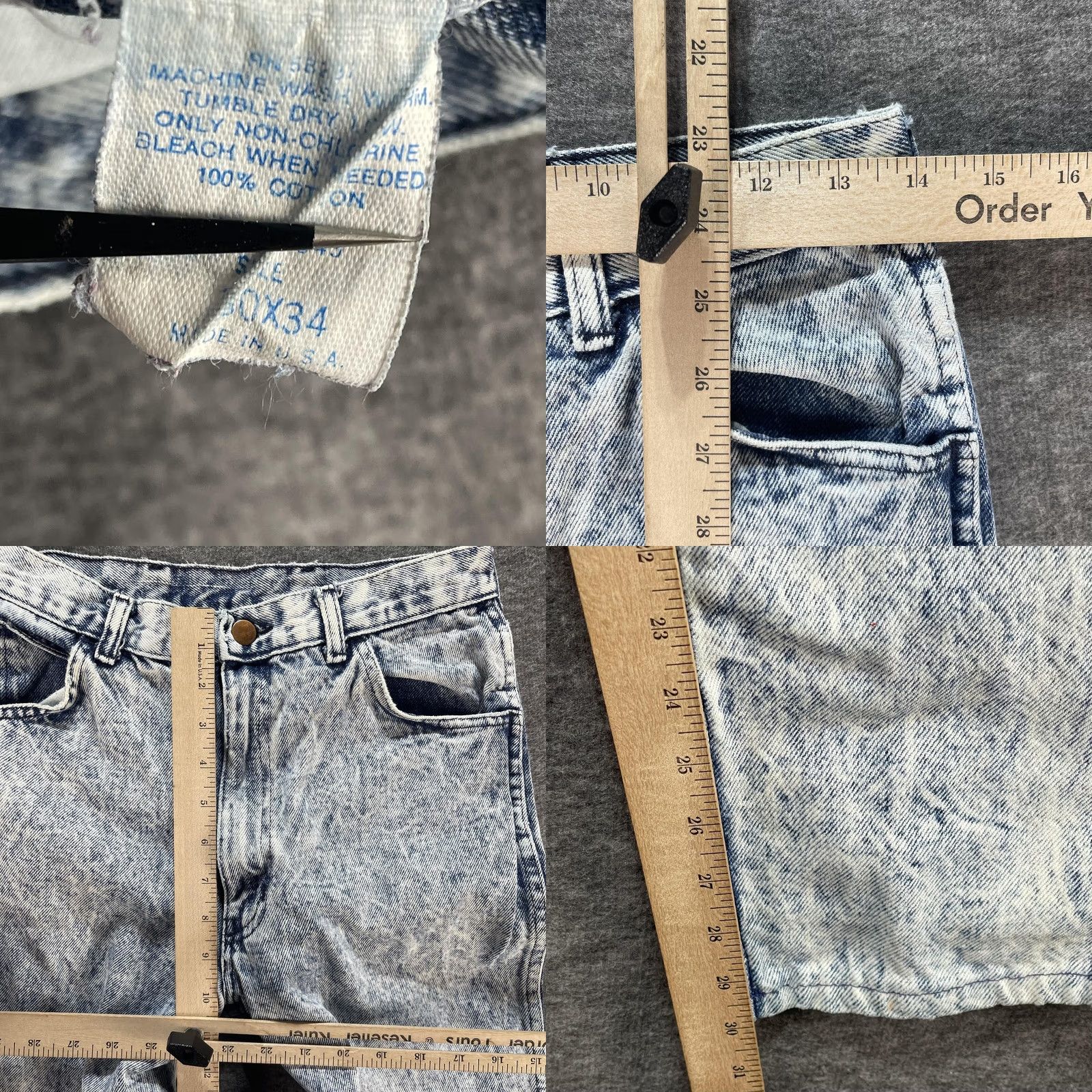 Vintage VINTAGE Bristol Blues Jeans Mens 30x34 Acid Wash Made USA Union Jack Patch 90s Jeans Mens 30 34 Blue Cotton Denim Straight Pocket Union Jack 90s Size US 30 / EU 46 - 8 Thumbnail