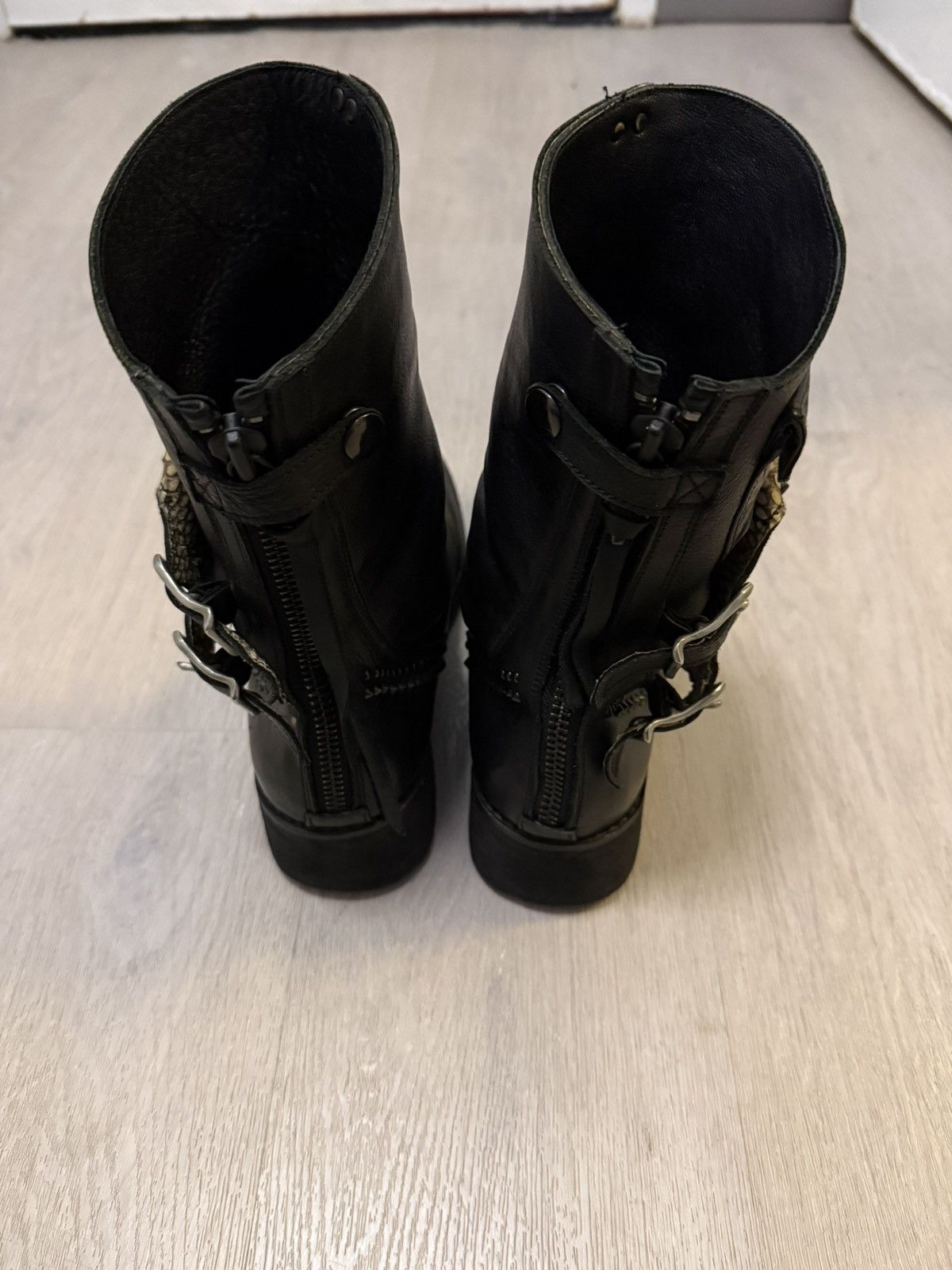 KMRii KMRii 2000s Snakeskin Studded Crush Boots w/ Buckle Size US 9.5 / EU 42-43 - 4 Thumbnail