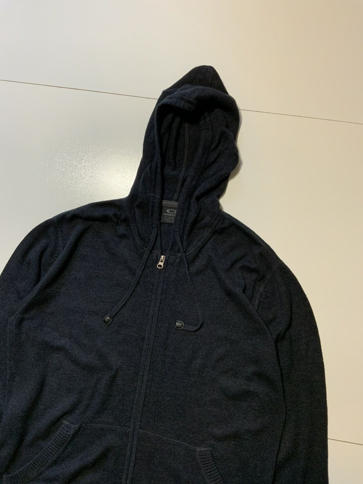 Oakley Oakley Charcoal Grey Knit Full Zip Hooded Sweater Jacket Size US L / EU 52-54 / 3 - 3 Thumbnail