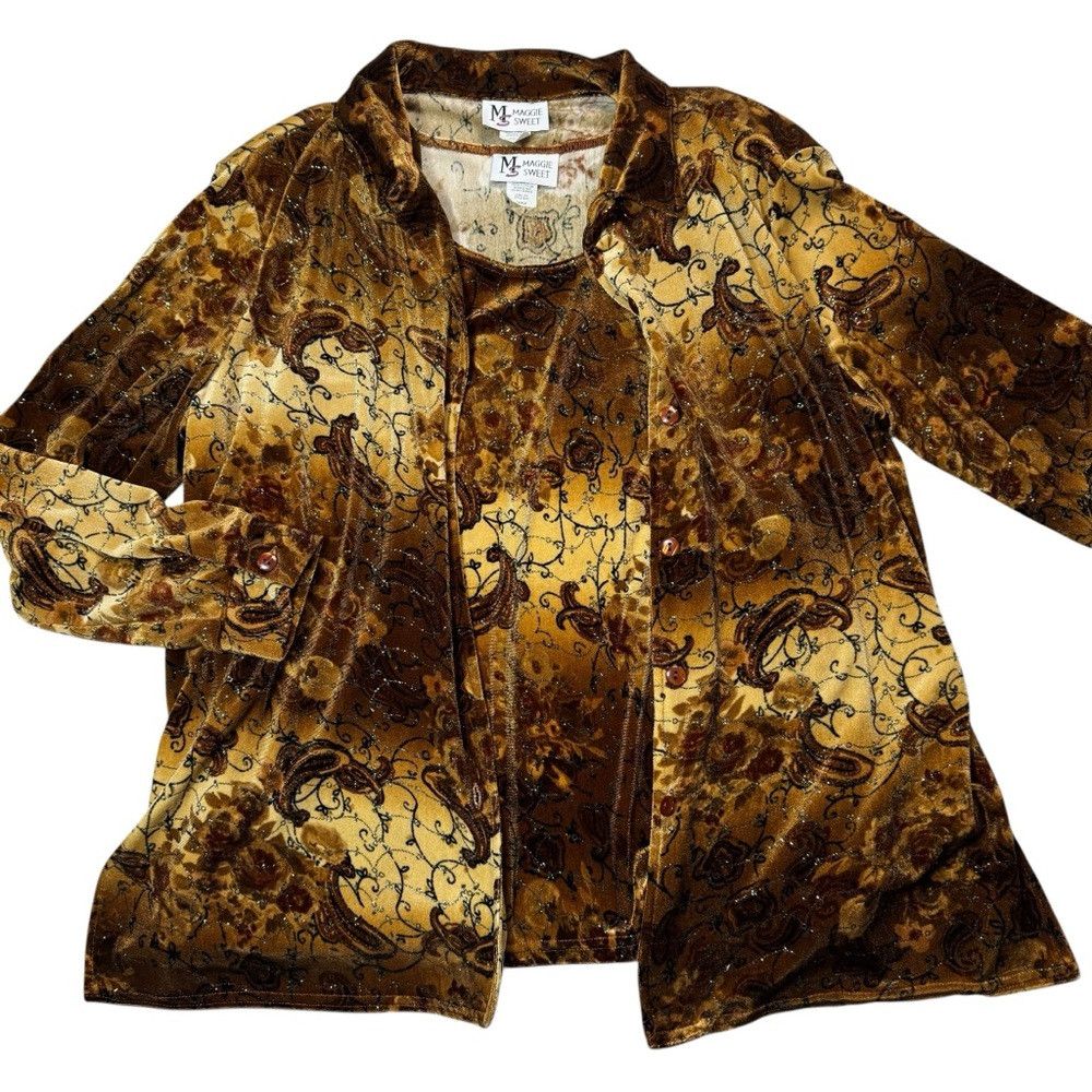Other NWT New Vintage Maggie Velvet Tank Top Long Sleeve Shirt Se Size L / US 10 / IT 46 - 3 Thumbnail