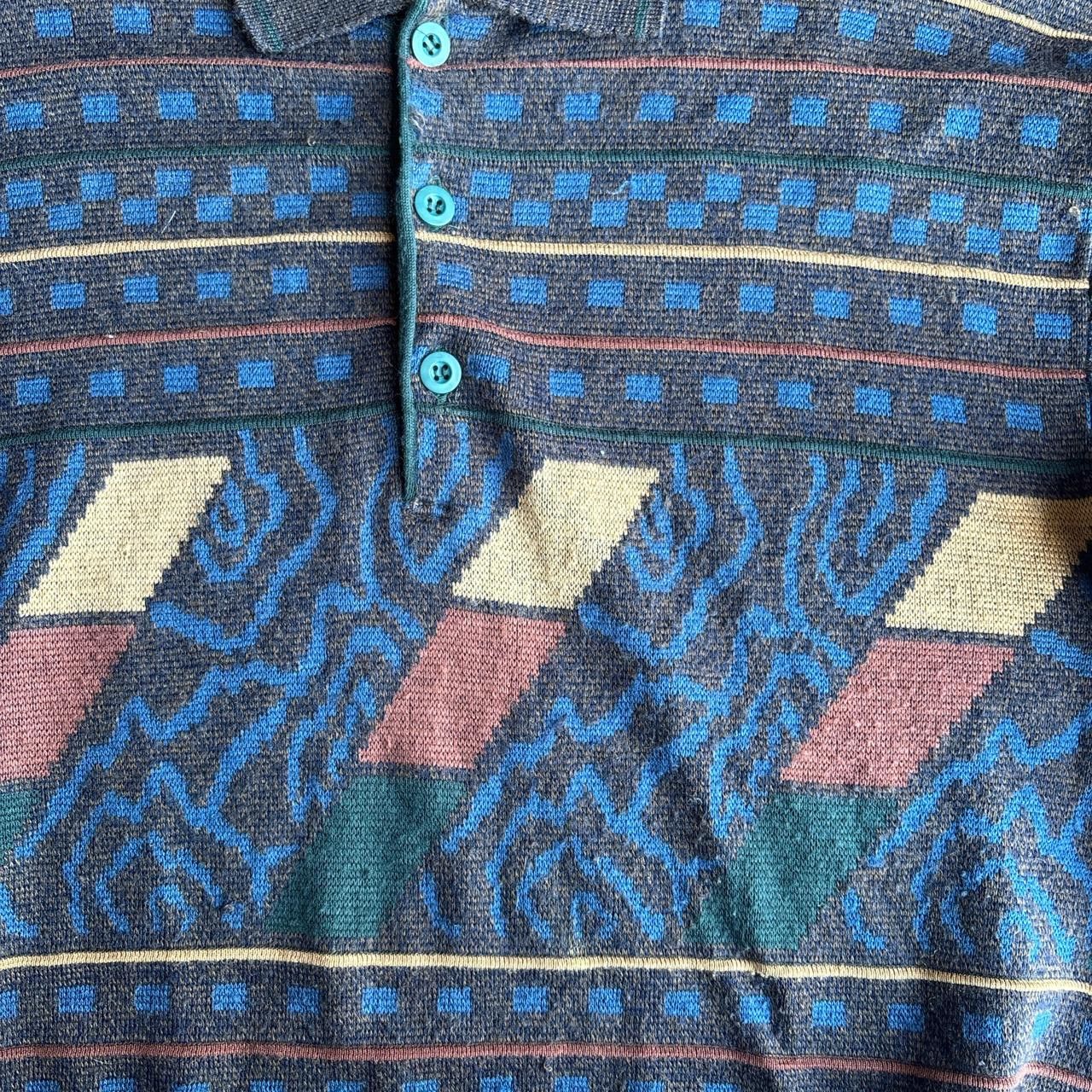 Other Brown Long-sleeve Knitted Polo Shirt w/ Patterning Size US L / EU 52-54 / 3 - 4 Thumbnail