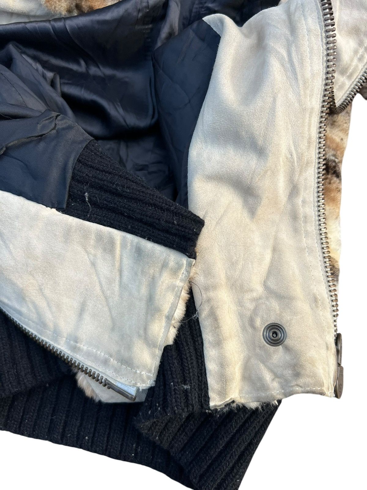 Costume National Archive Costume National Leather Fur Bomber Jacket Size US XS / EU 42 / 0 - 18 Thumbnail