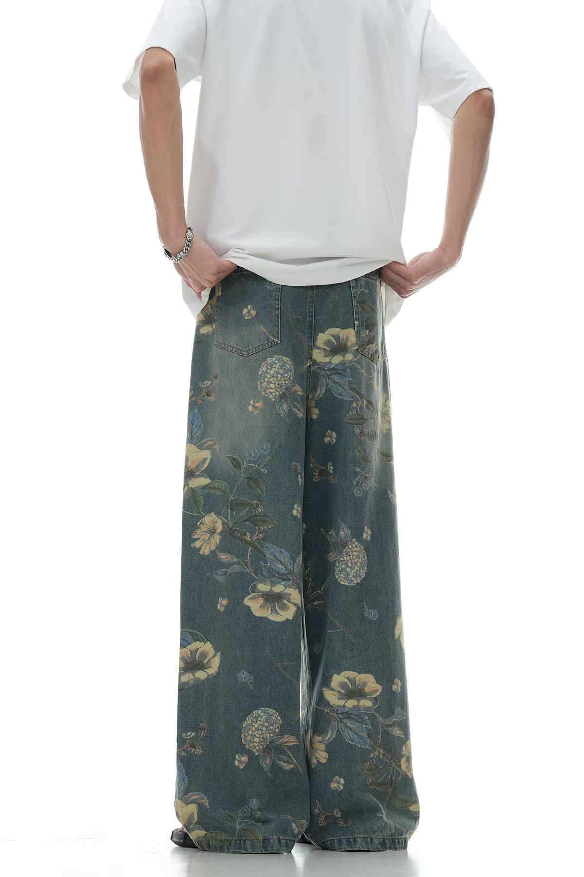 Japanese Brand × Jean American retro floral print loose wide-leg jeans Size US 32 / EU 48 - 10 Thumbnail