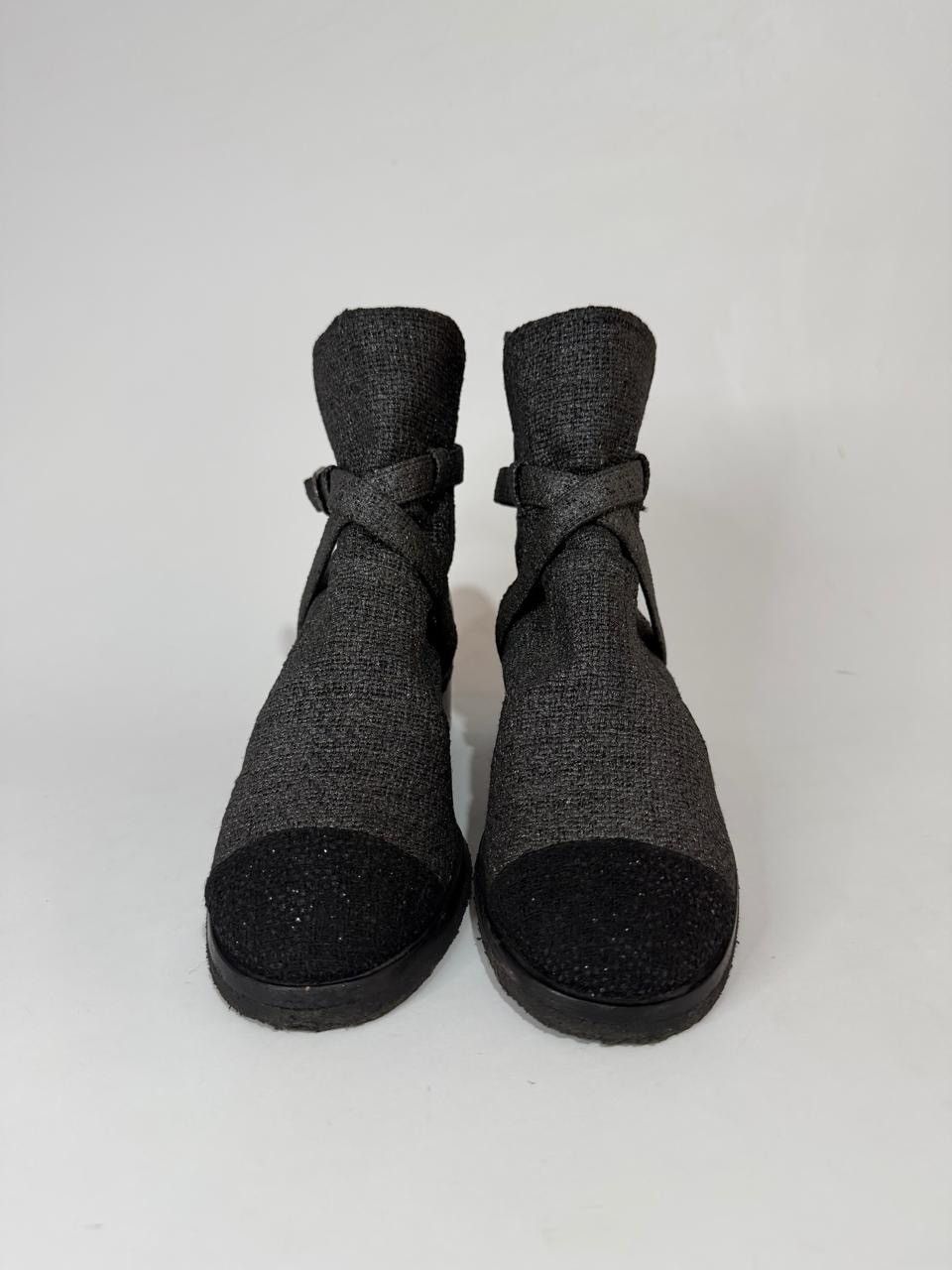 Chanel Chanel Tweed Pattern Combat Boots Women's Size: 8 | IT 38 Size US 8 / IT 38 - 2 Thumbnail