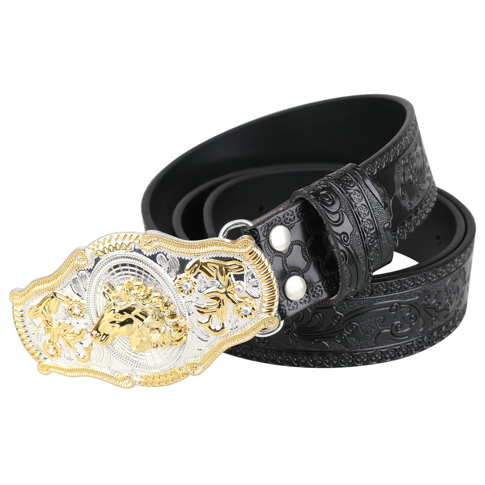 Designer Retro Vintage Belt Riveted Belts Menswear Accessories Size ONE SIZE - 2 Thumbnail