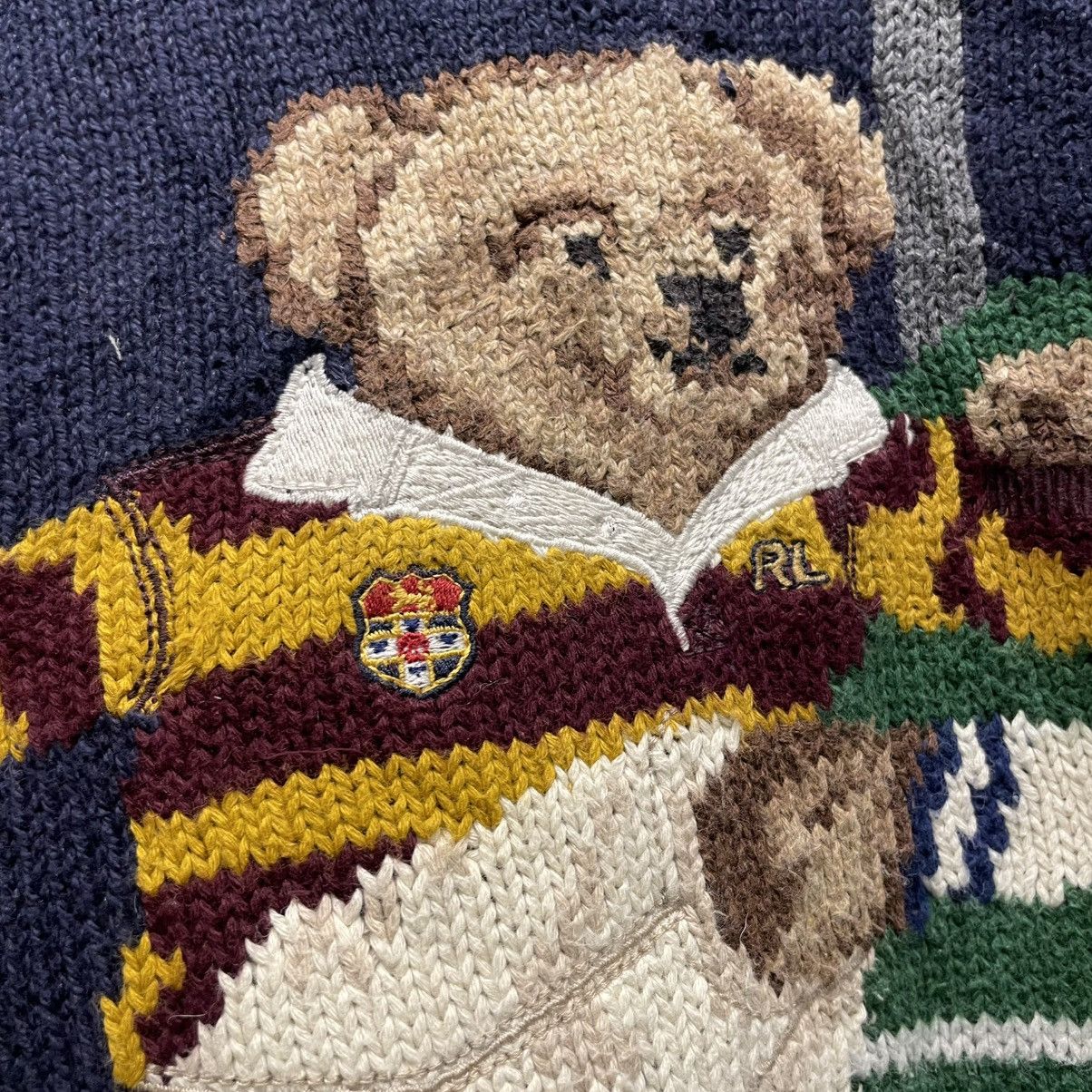 Polo Ralph Lauren × Vintage Polo Ralph Lauren Polo Bear Sweater Rugby bear Size US L / EU 52-54 / 3 - 5 Thumbnail