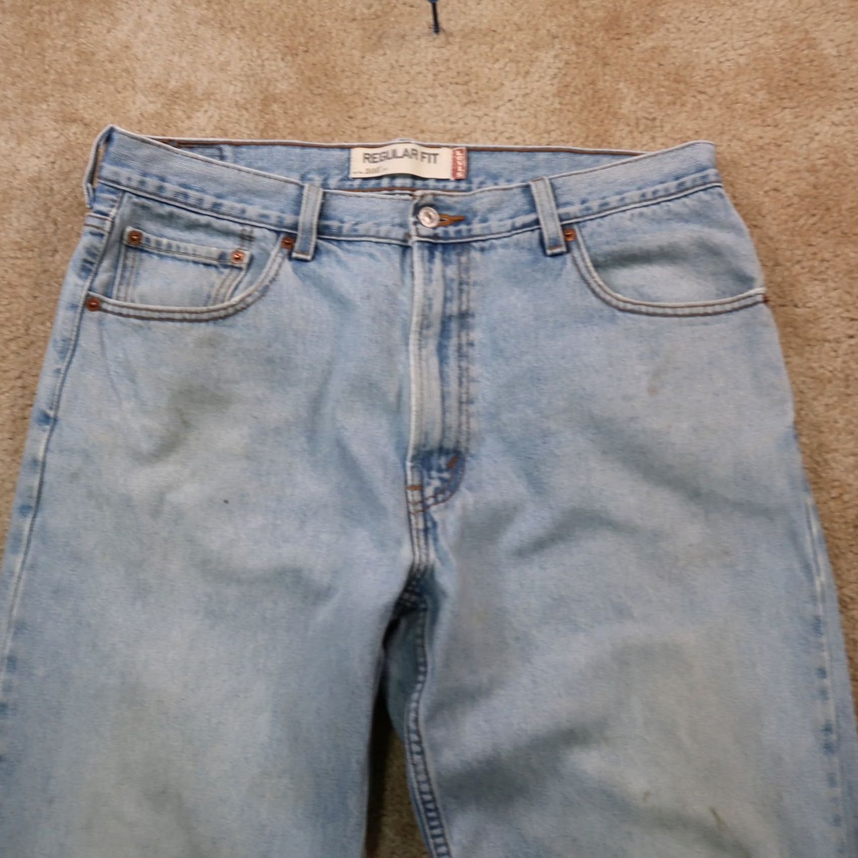 Levi's Levi's 505 Regular Fit Straight Leg Jeans Men's 36x32 Blue Denim Distressed Jeans Size US 36 / EU 52 - 4 Thumbnail