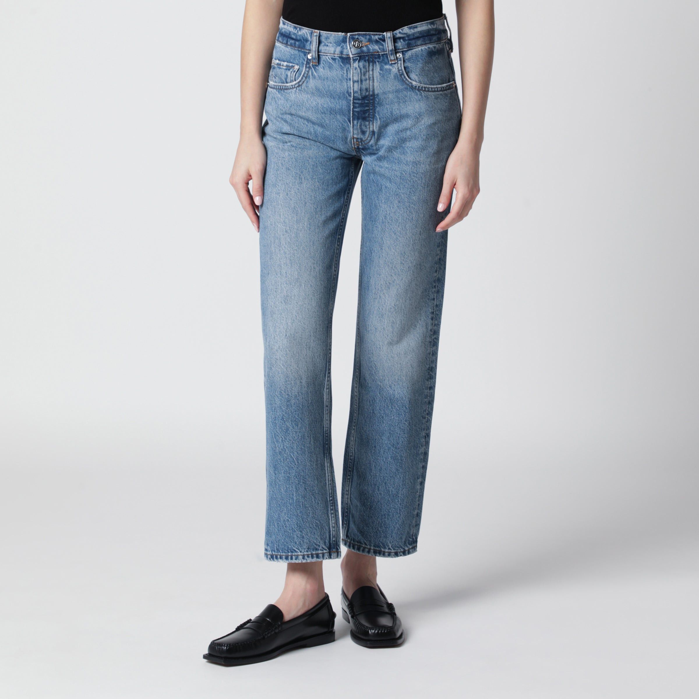 Anine Bing Anine Bing Jane Jeans Light Blue Washed Effect Size 33" - 1 Thumbnail