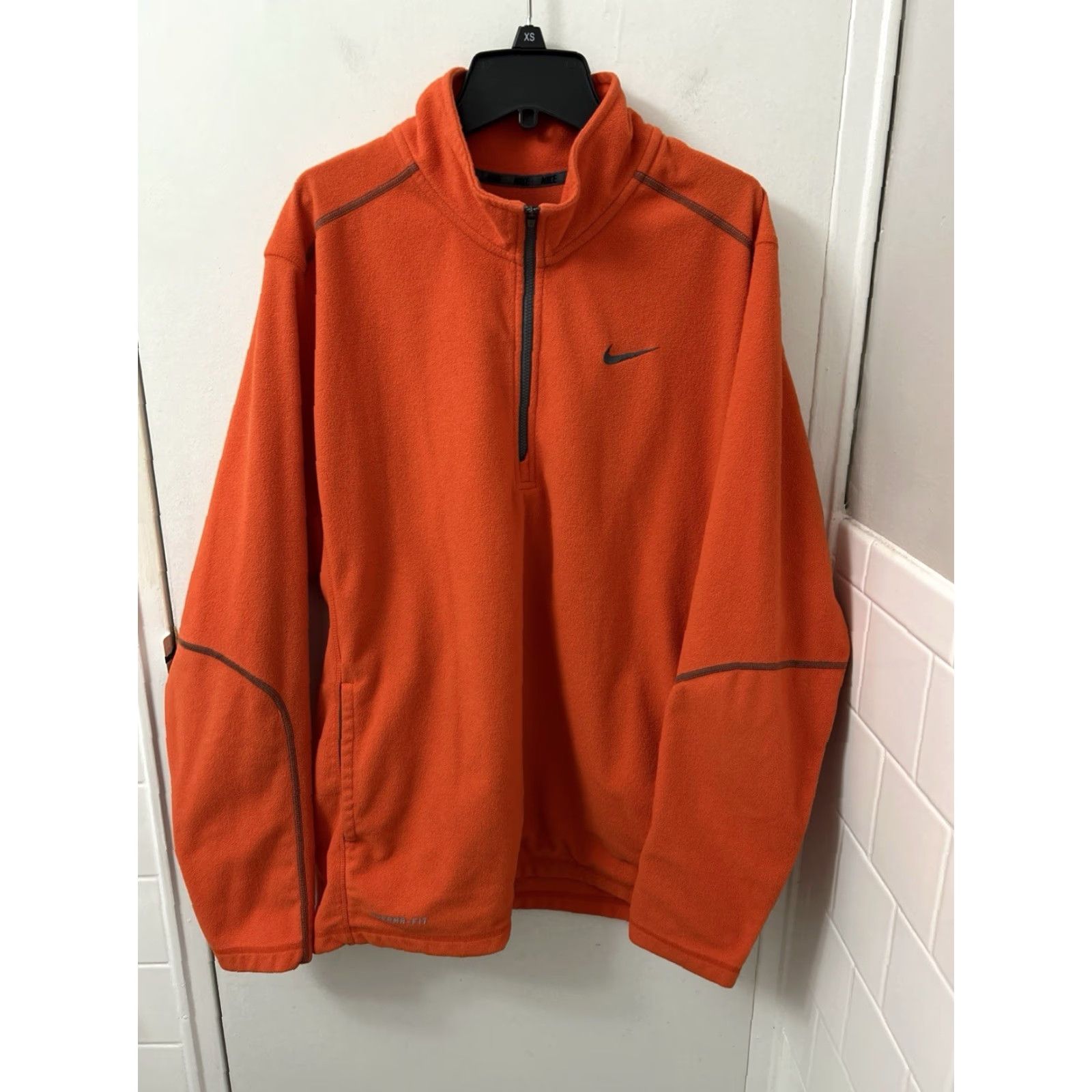 Nike Nike Therma-Fit 1/4 Zip Mens Large Orange Fleece Pullover Jackets L/S Pockets 416343-800 Size US L / EU 52-54 / 3 - 2 Thumbnail