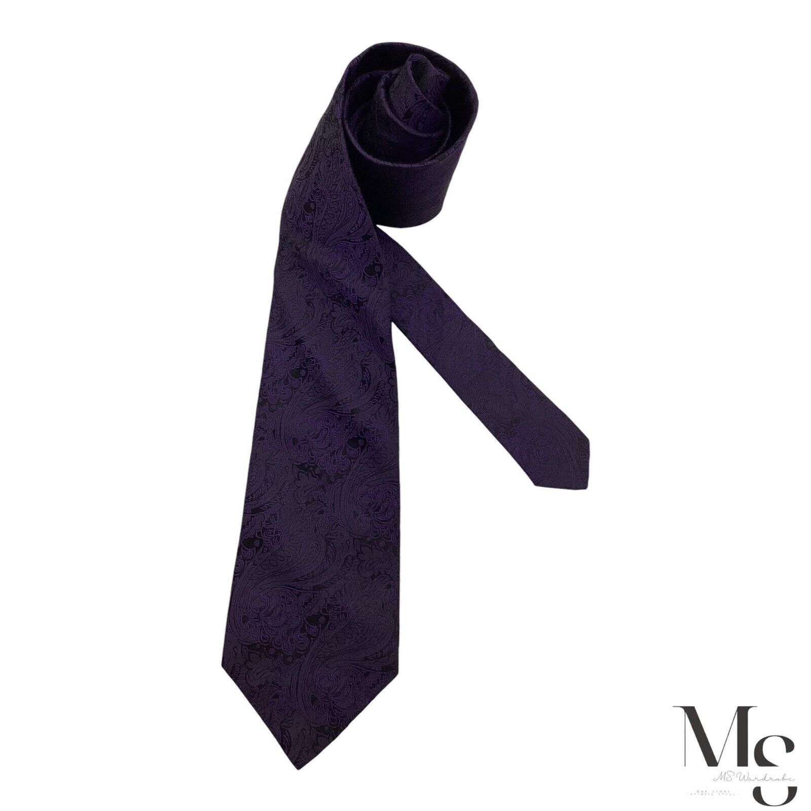 Murano MURANO XL Purple & Black Paisley Silk Tie Hand Made In USA W Size ONE SIZE - 1 Thumbnail