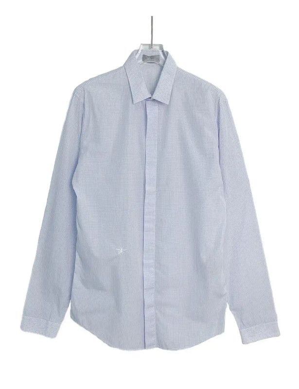 Dior Dior Men's Blue Cotton Long Sleeve Shirt 0089 Size US XXS / EU 40 - 1 Thumbnail