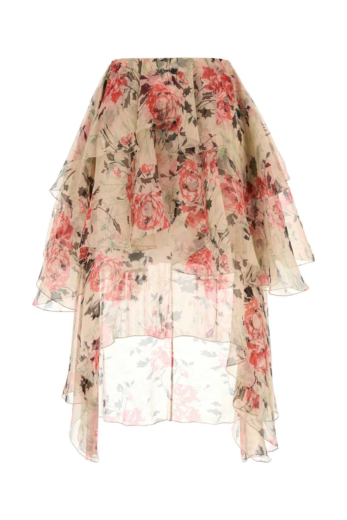 Printed Silk Skirt
