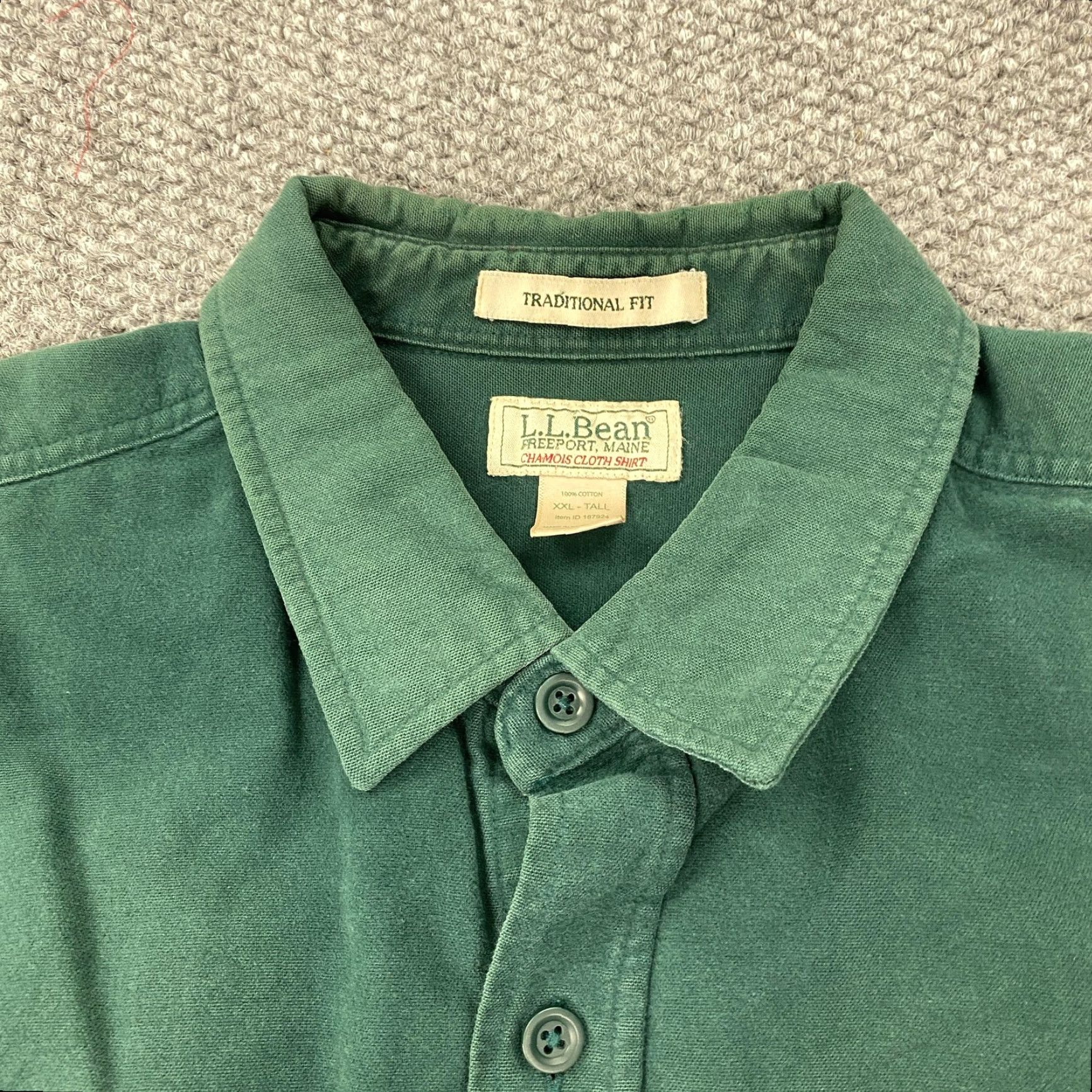Vintage L.L. Bean Vintage Flannel Button-Up Shirt Mens 2XLT Green Long Sleeve Classic Fit Size US XXL / EU 58 / 5 - 2 Thumbnail