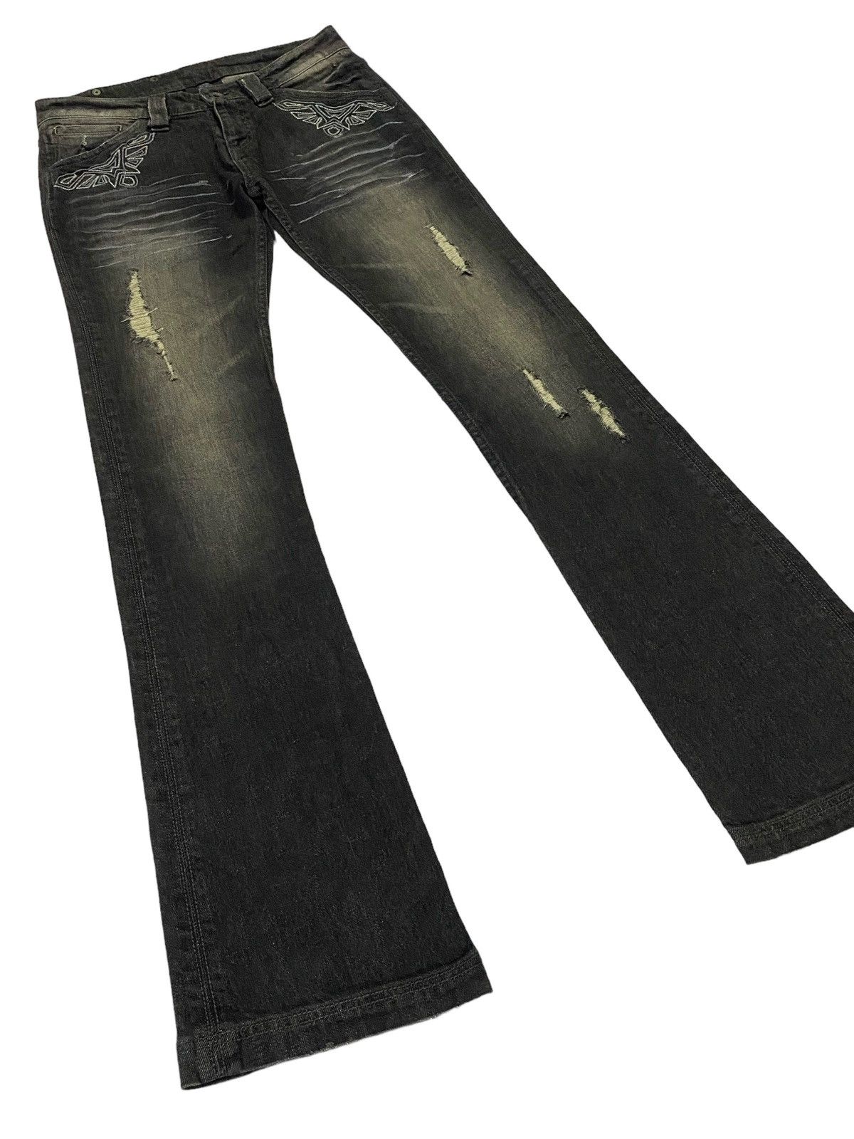 semanticdesign Semantic Design Flare Ripped Distressed Jeans Size 28" / US 6 / IT 42 - 18 Thumbnail