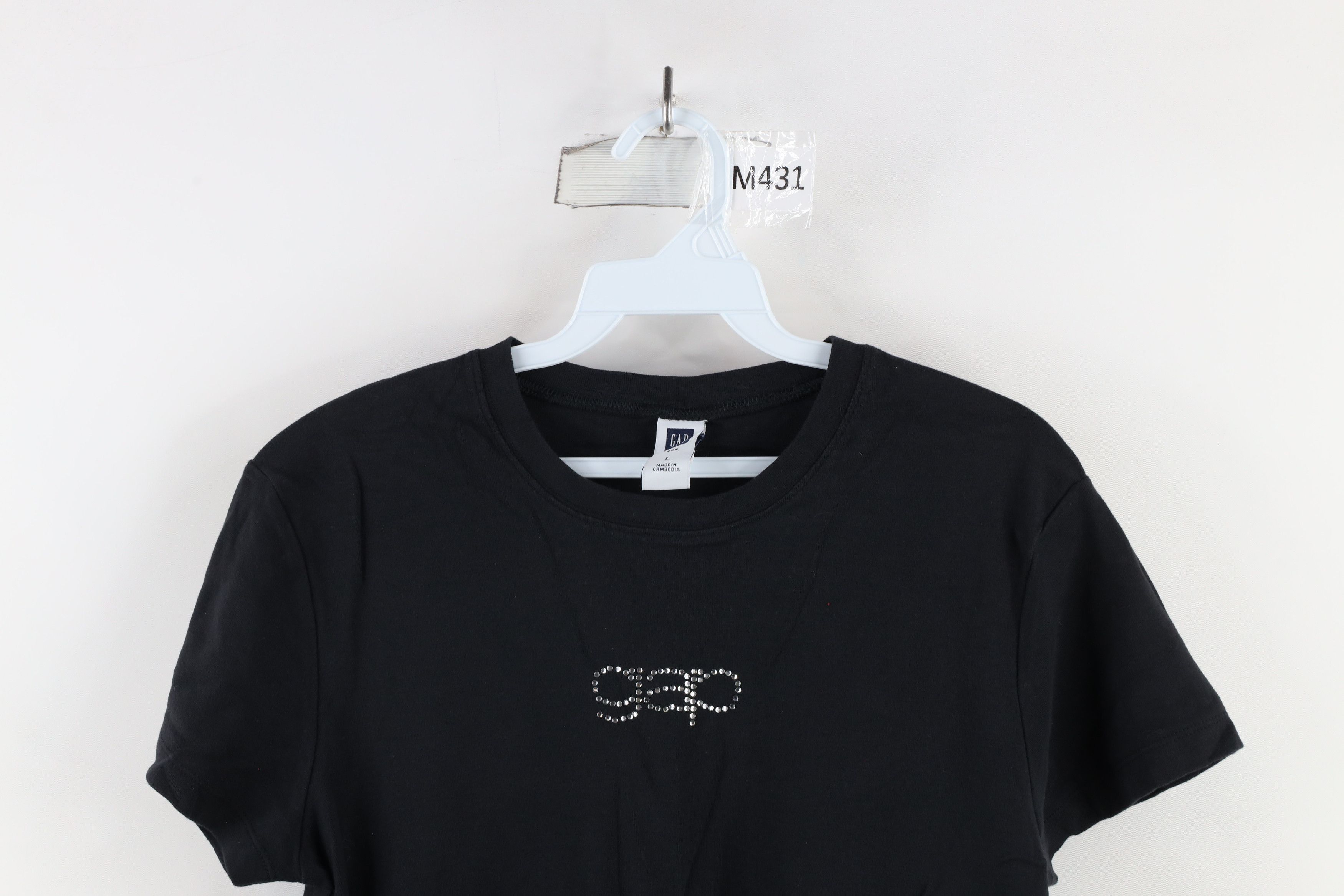 Gap × Vintage Vintage Y2K Gap Spell Out Sequin Short Sleeve T-Shirt Black Size L / US 10 / IT 46 - 2 Thumbnail