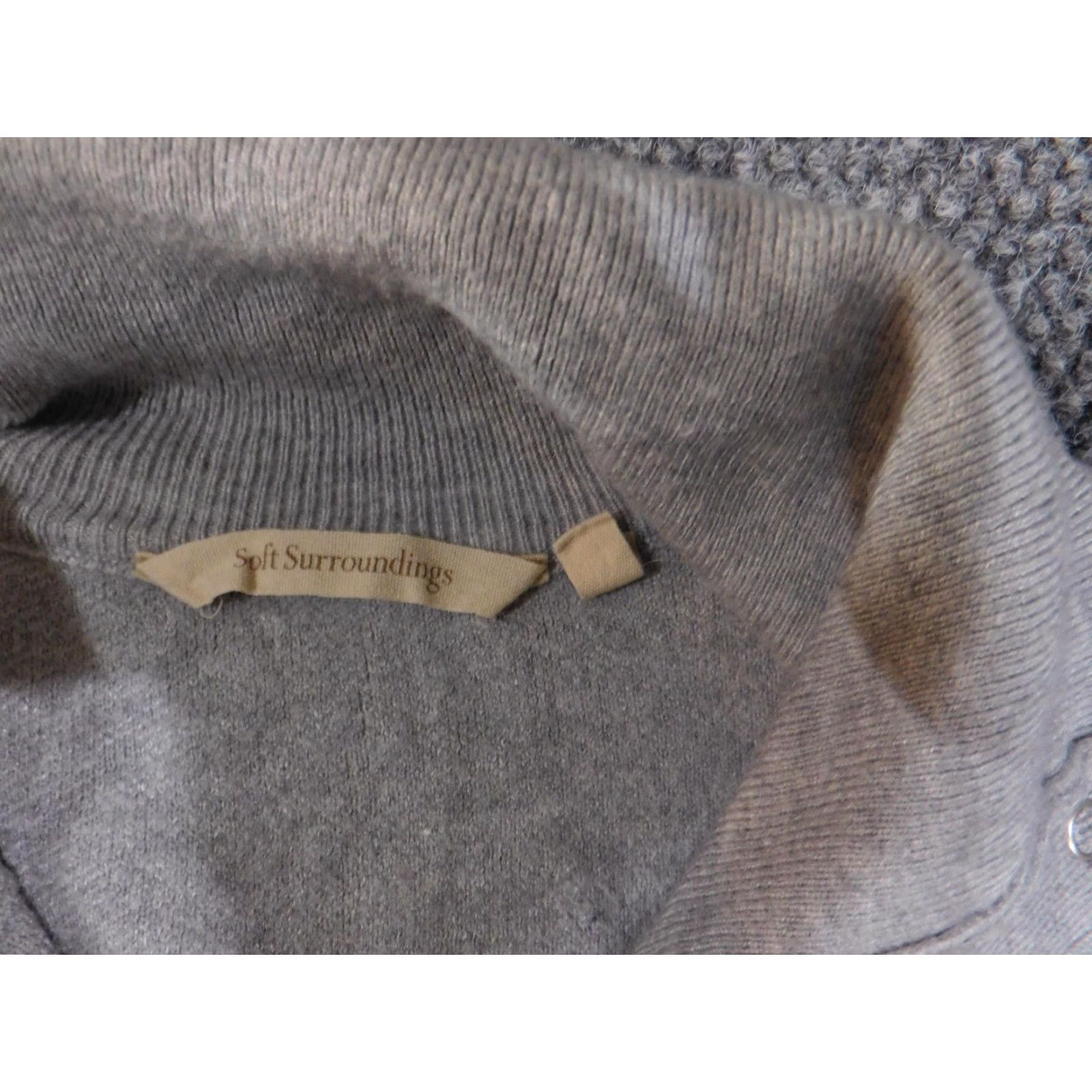 Soft Surroundings Soft Surroundings Sweater Womens Medium Gray Pullover Collared Button Cozy Fall Size M / US 6-8 / IT 42-44 - 7 Thumbnail