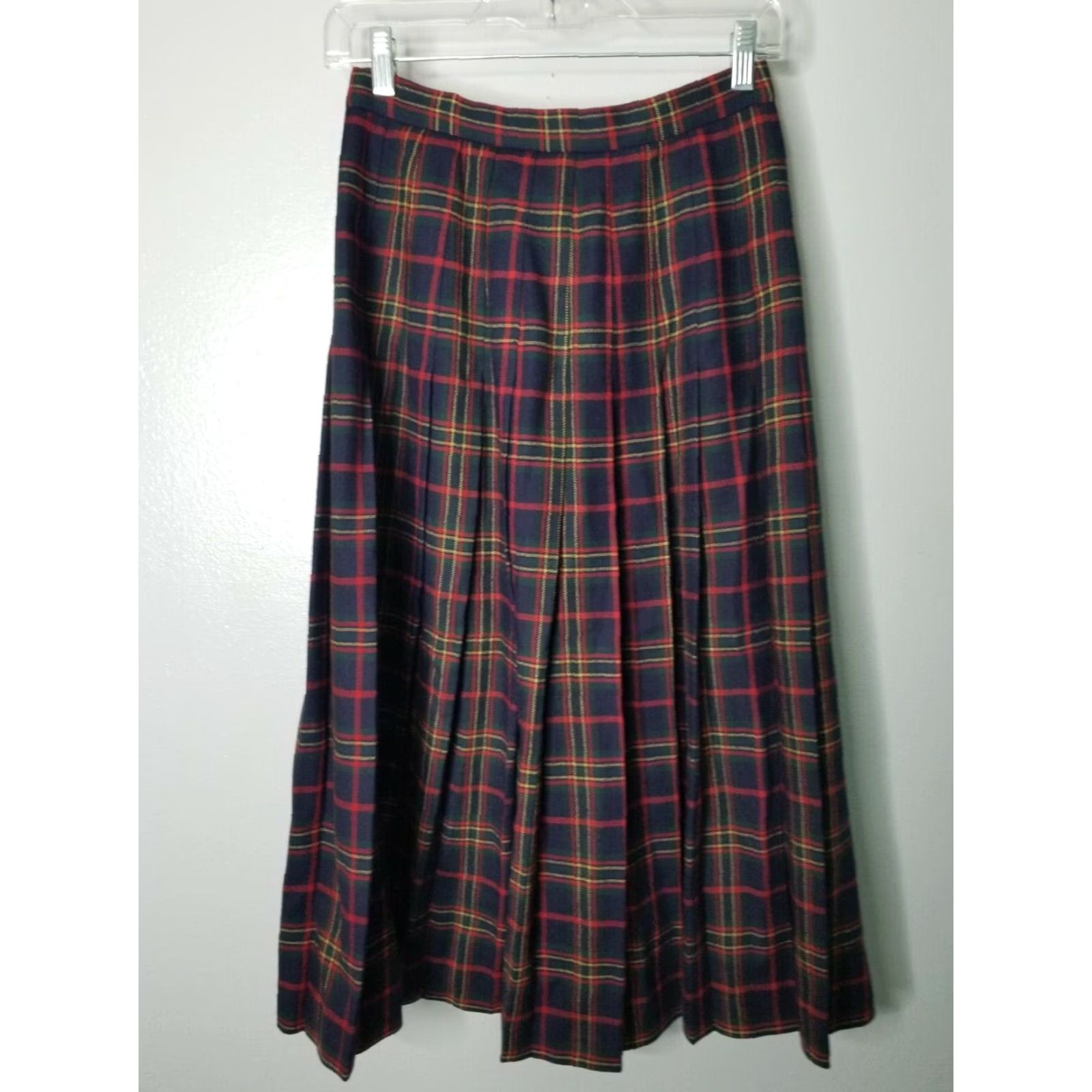 Vintage VINTAGE David Brooks Wool Plaid Pleated Skirt Kilt Adult Women's Size 8 Blue Size 30" / US 8 / IT 44 - 2 Thumbnail