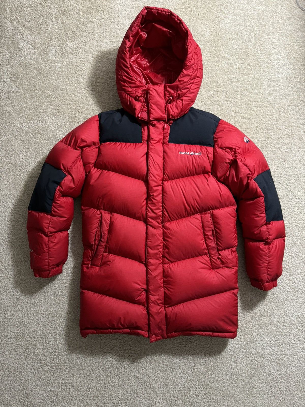 image of Montbell Down Parka Ex800 in Red, Men's (Size Small)
